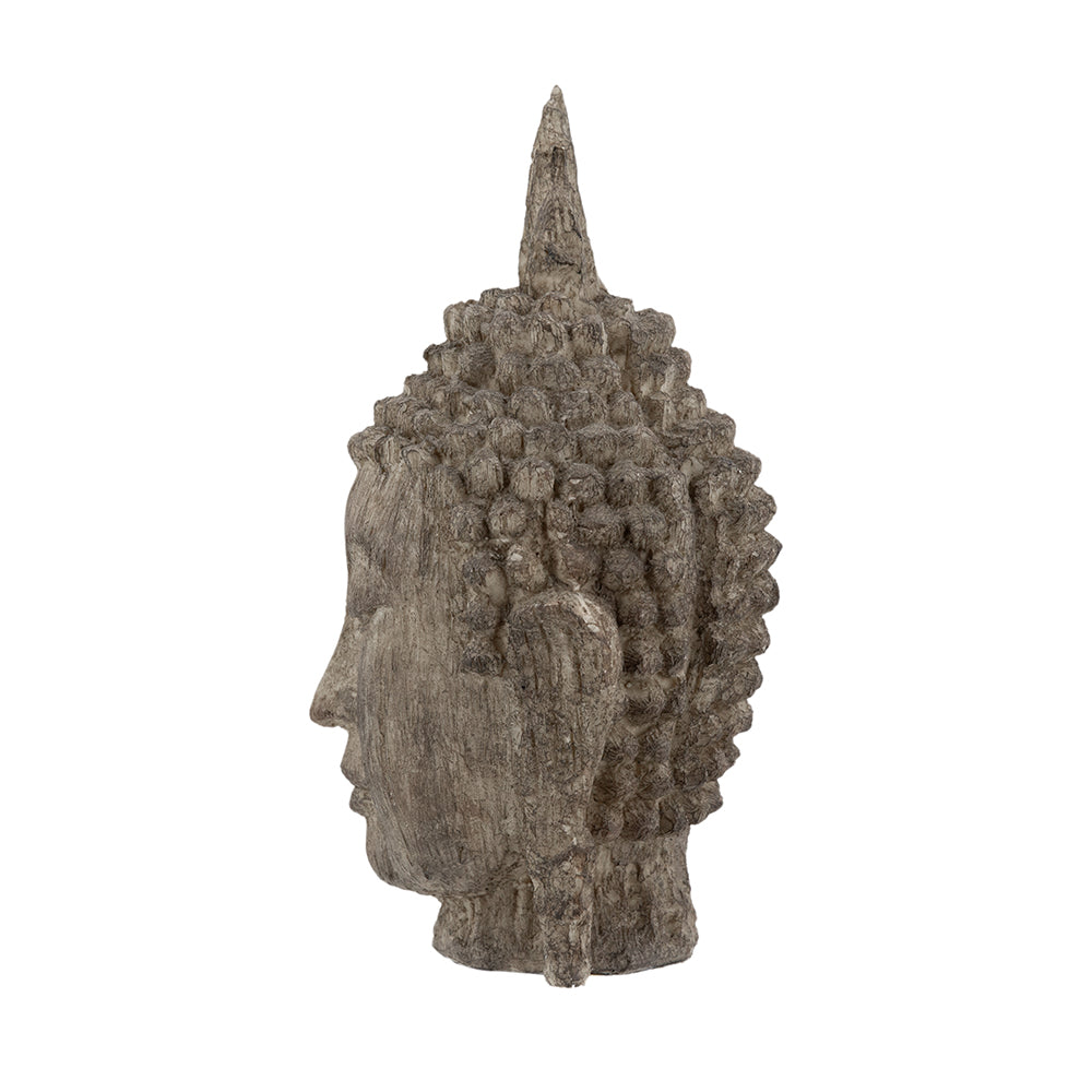Meditating Buddha Head Sculpture, Large