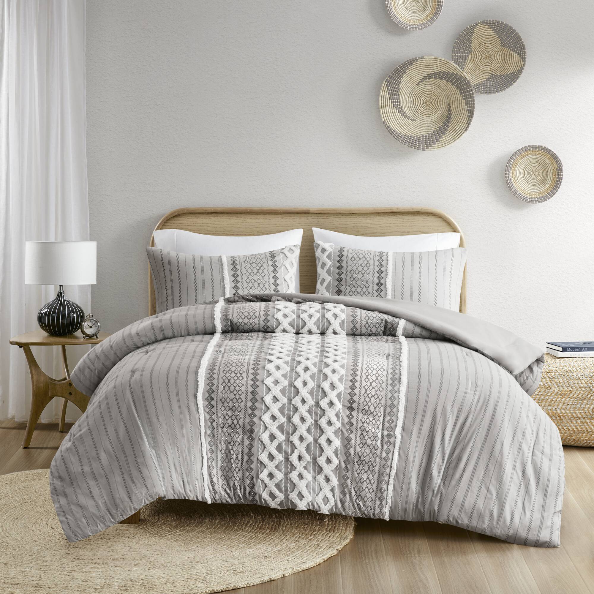 Imani Cotton Printed Comforter Set with Chenille