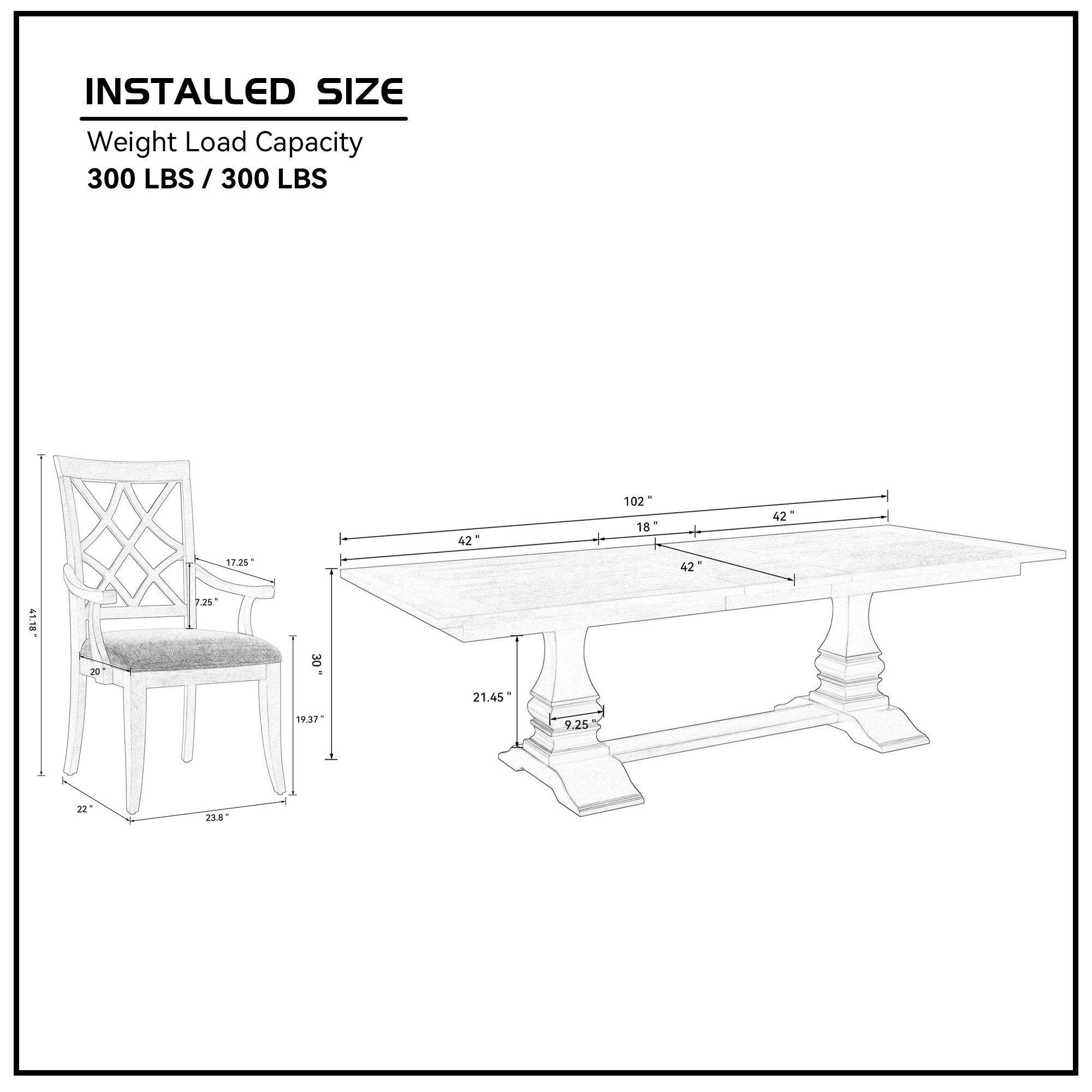 7-Piece Mid Century Extendable Wooden Dining Set