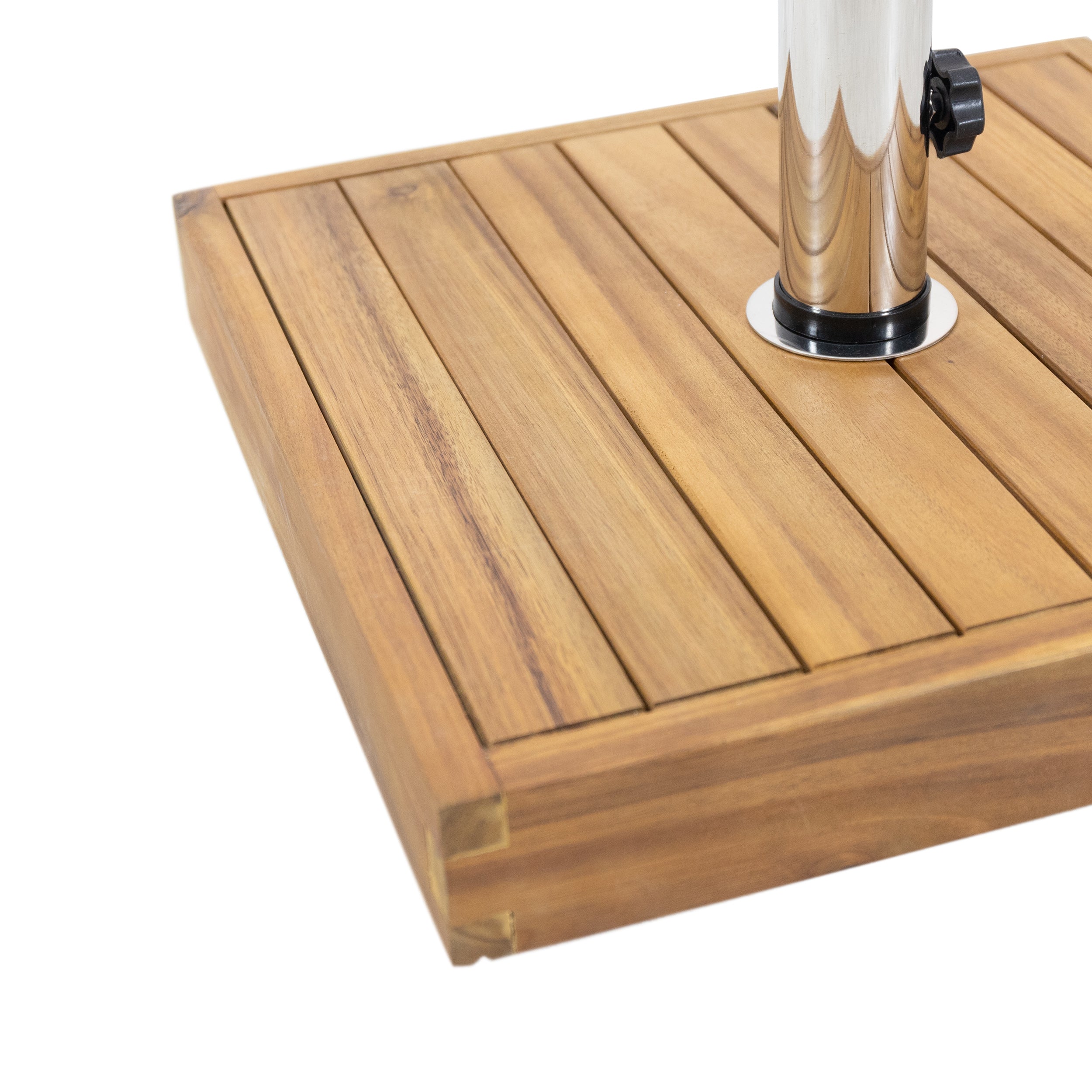 Wood Outdoor Square Umbrella Base with Casters