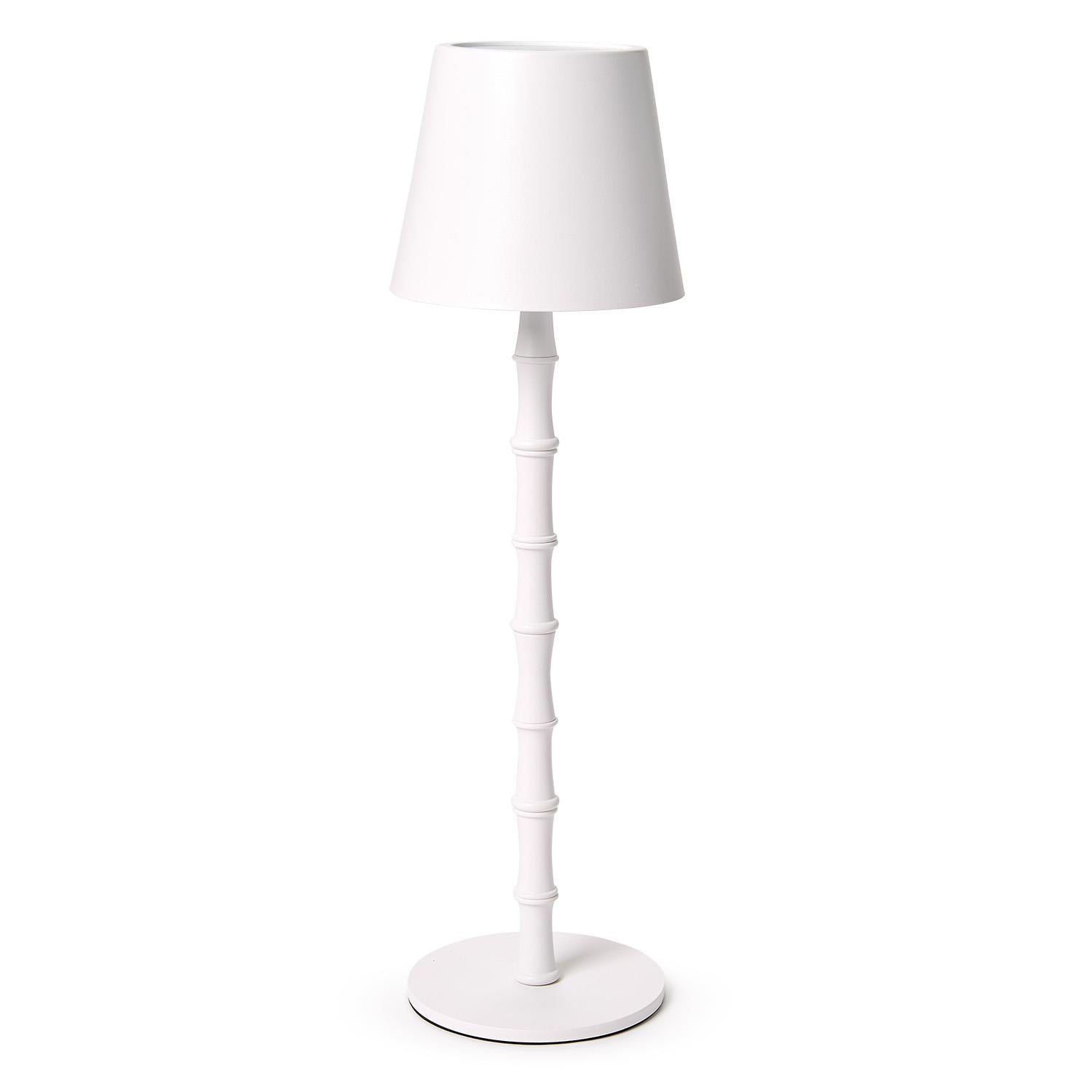 LED Portable Cordless White Bamboo Lamp in Gift Box