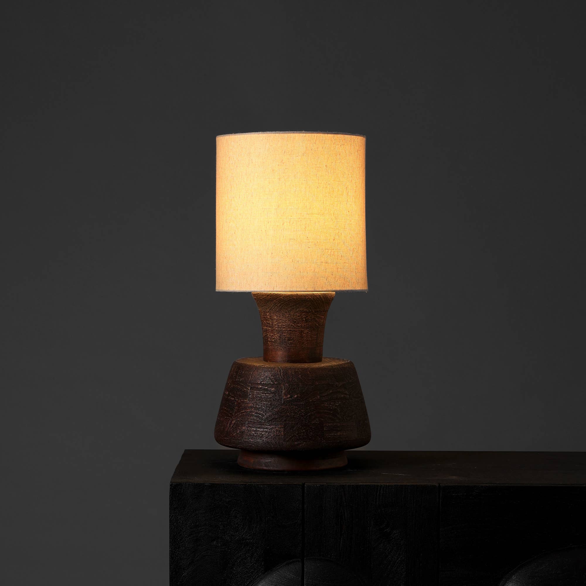 Decorative Table Lamp with Wooden Base