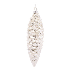 White Frosted Pinecone Drop Ornament (Set of 12)