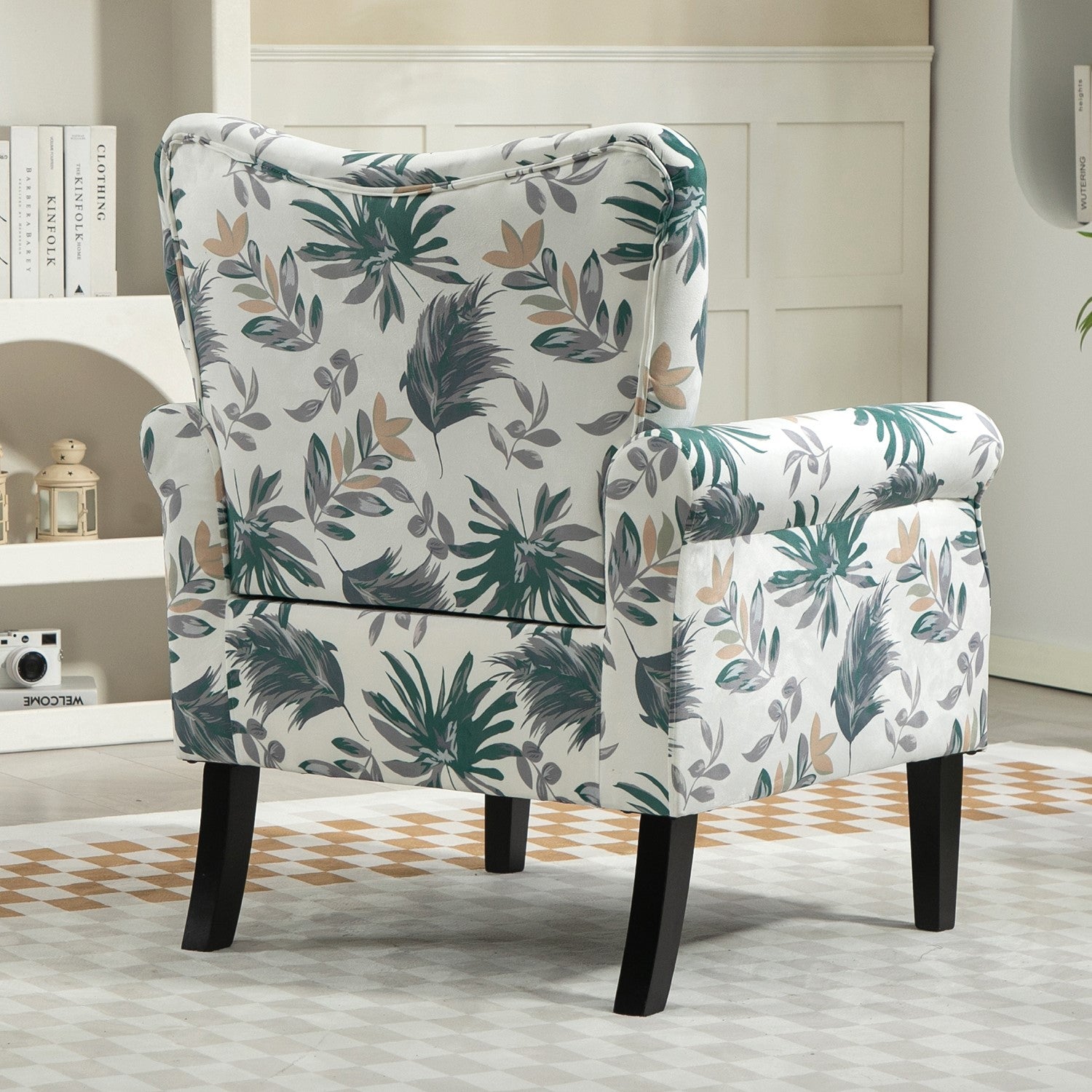 Mid-Century Modern Wingback Accent Chair