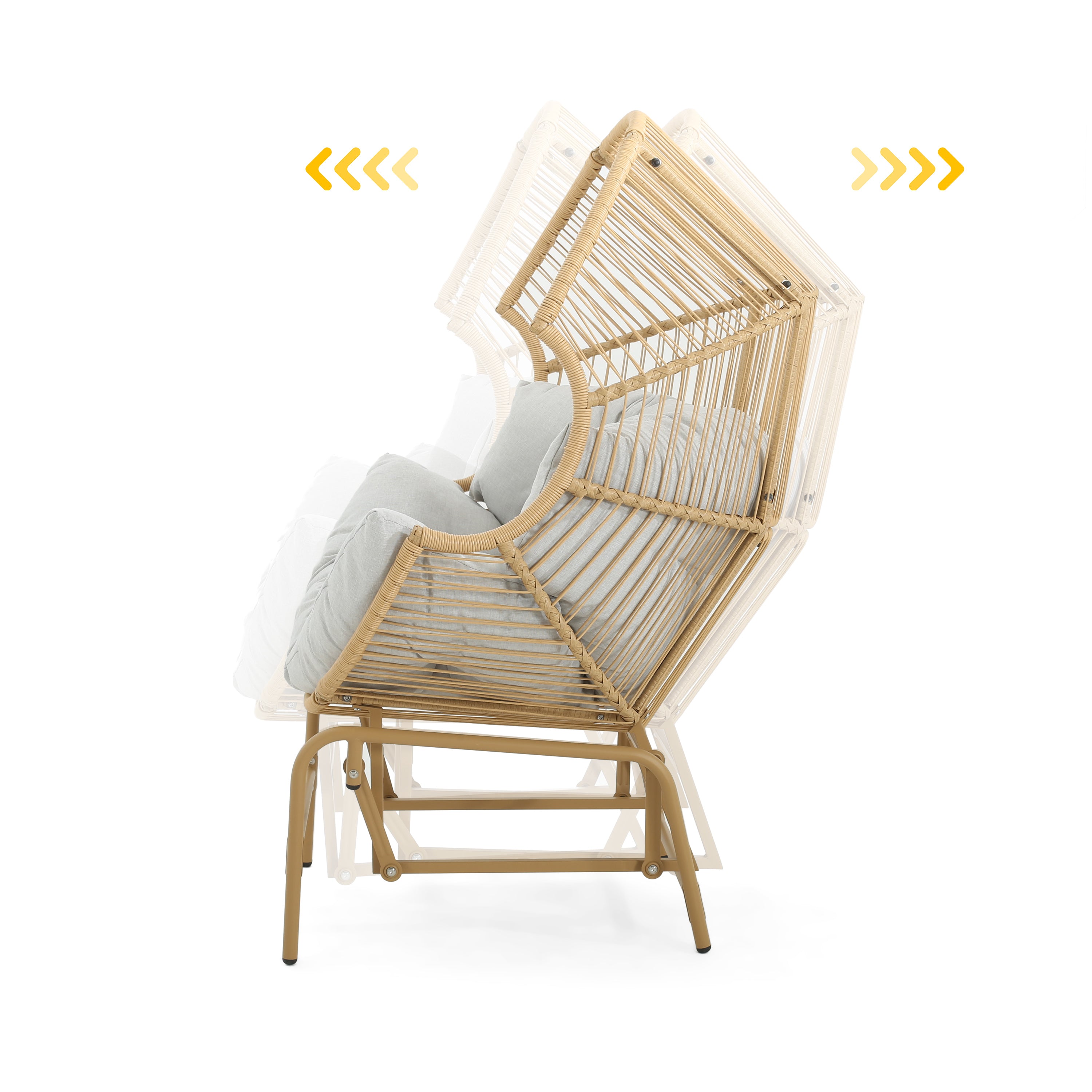 Variscite Outdoor Wicker Glider Chair with Cushion Seat