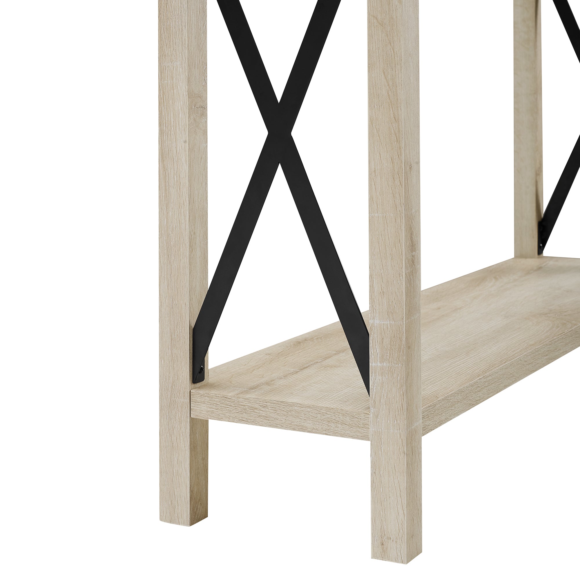 Modern Farmhouse Metal-X Entry Table with Lower Shelf
