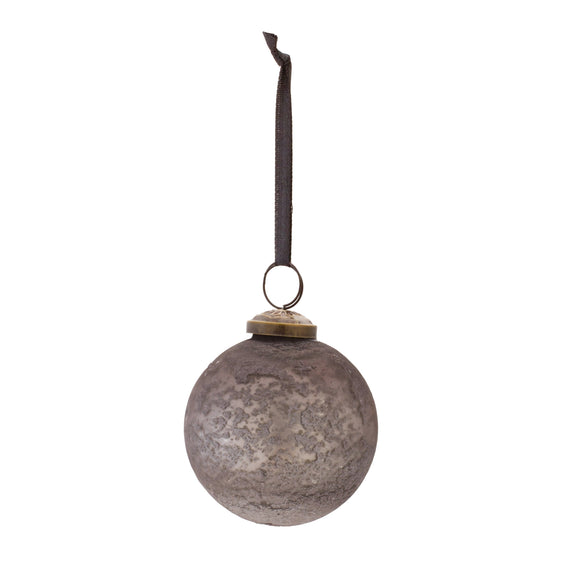 Distressed Glass Ball Ornament (set of 6) - Grey