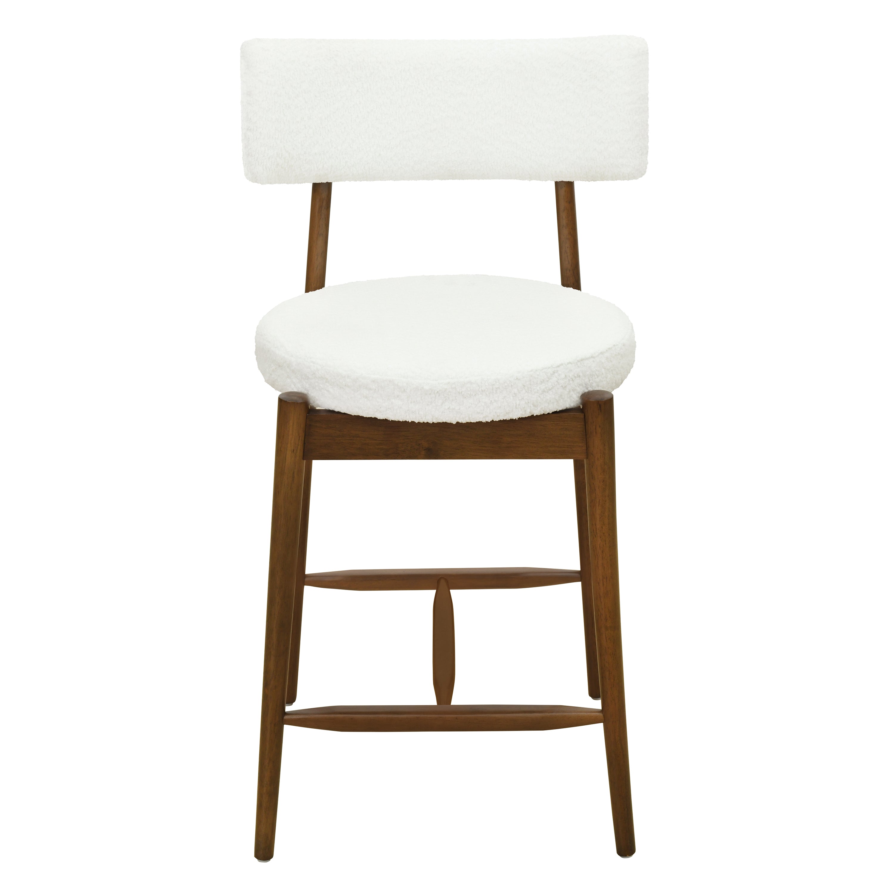 Harveston Mid Century Modern Boucle Upholstered Counter Stools, Set of 2
