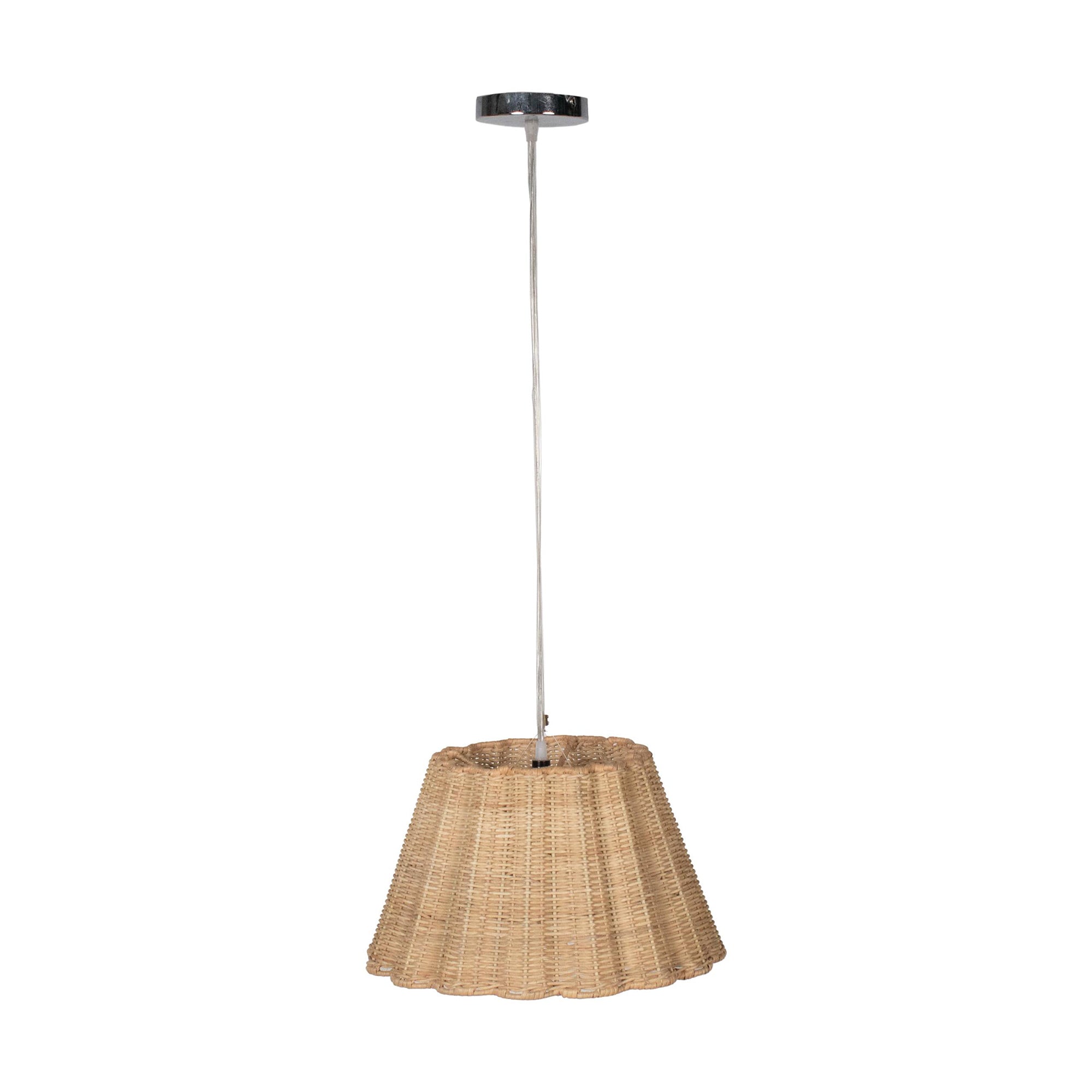 Rattan Scalloped Pendant
