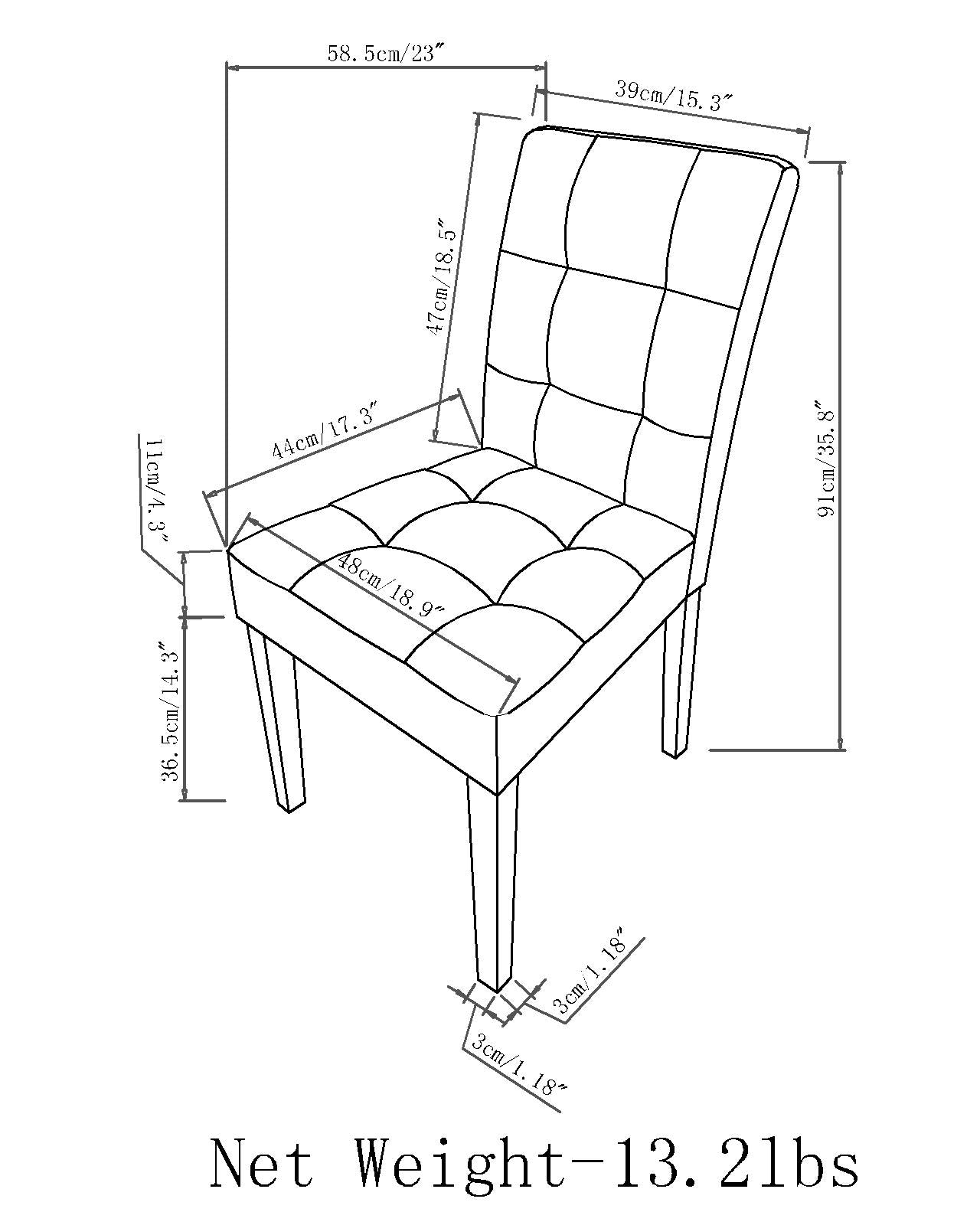 Effulgent Upholstered Dining Chair with Button Tufted, Set of 2 - Dining Chairs