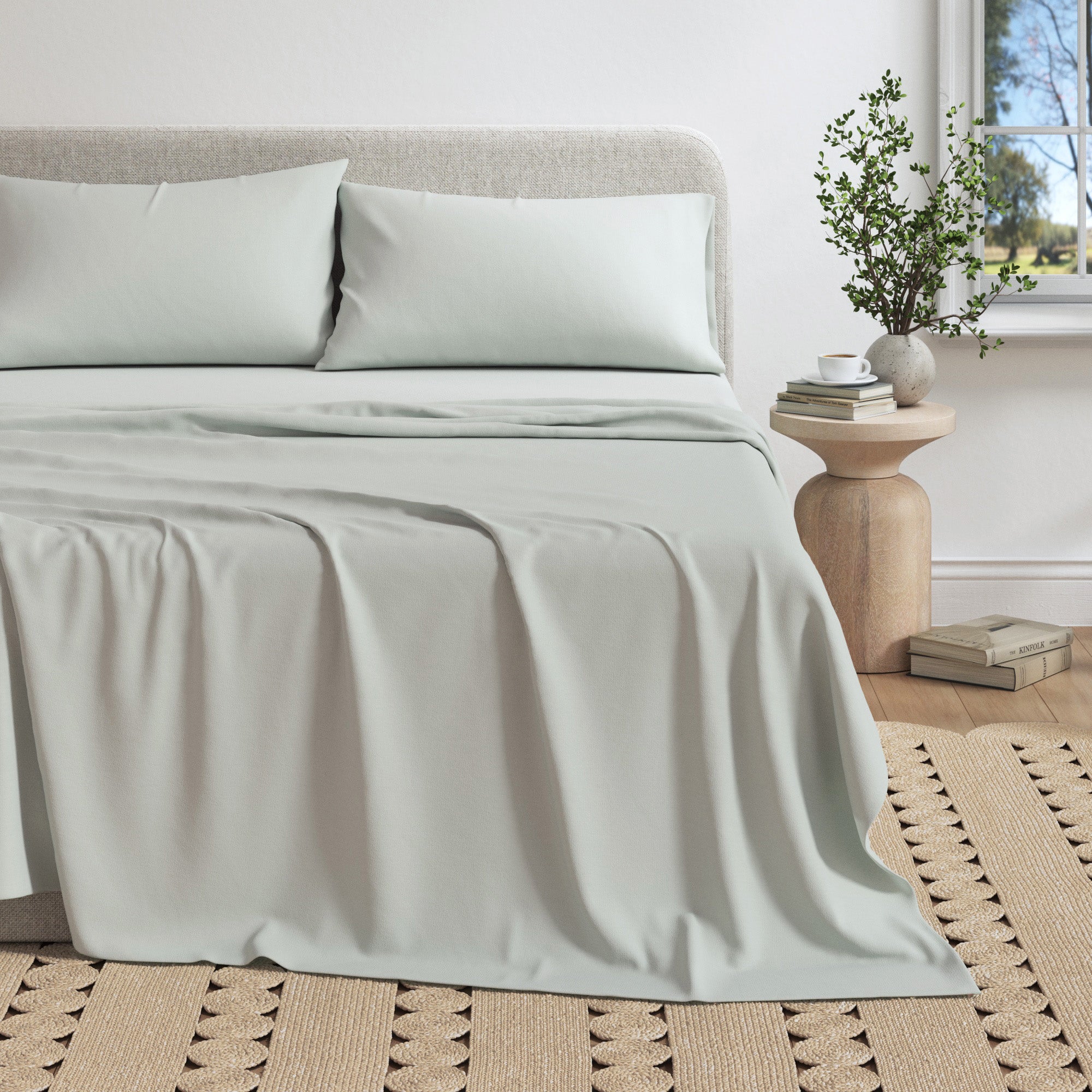 Cotton Heathered Melange Jersey Knit Sheet Set