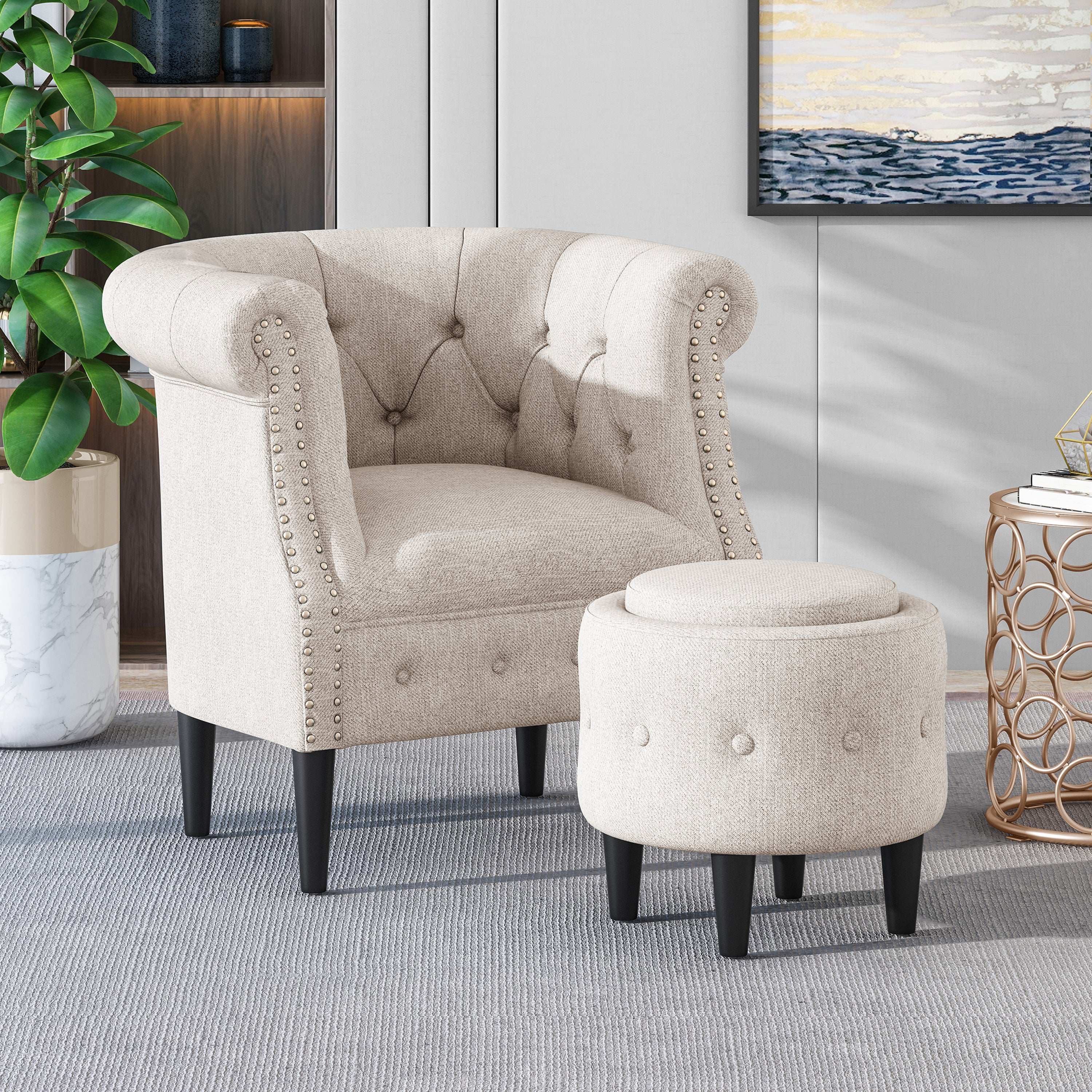 Chair & Ottoman