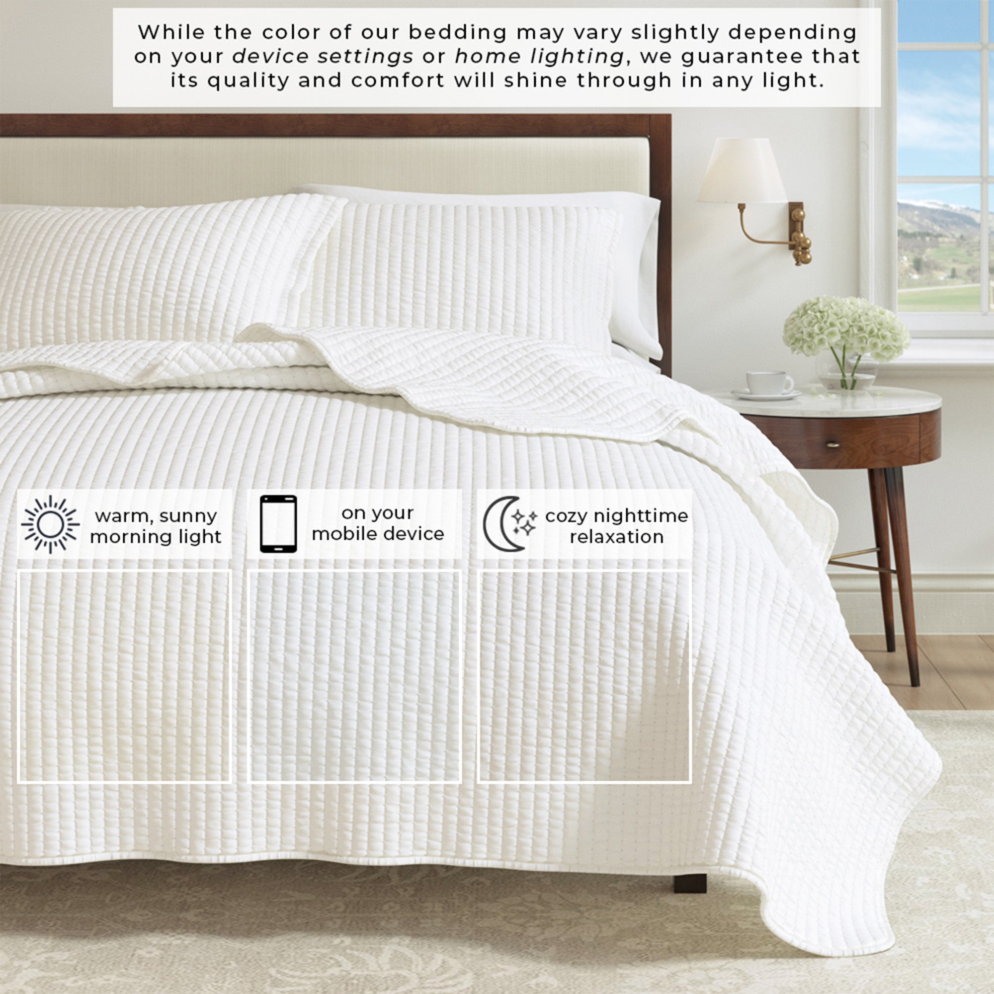 Stitched Quilt Set with Shams