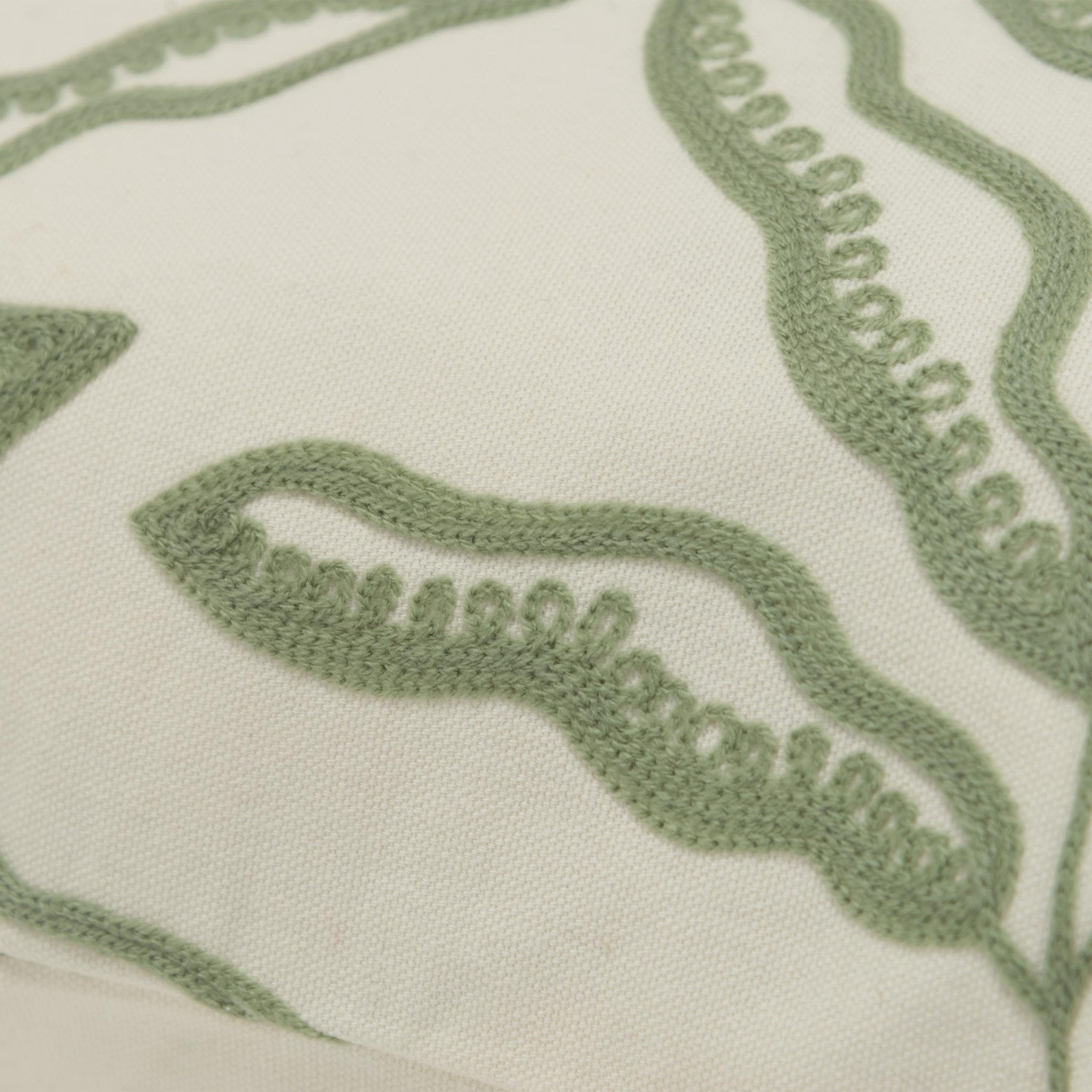 Embroidered Cotton Botanical Decorative Throw Pillow - Lumbar Pillows