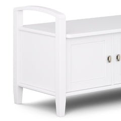 Empress Solid Wood Entryway Storage Bench with 3 Doors - Benches
