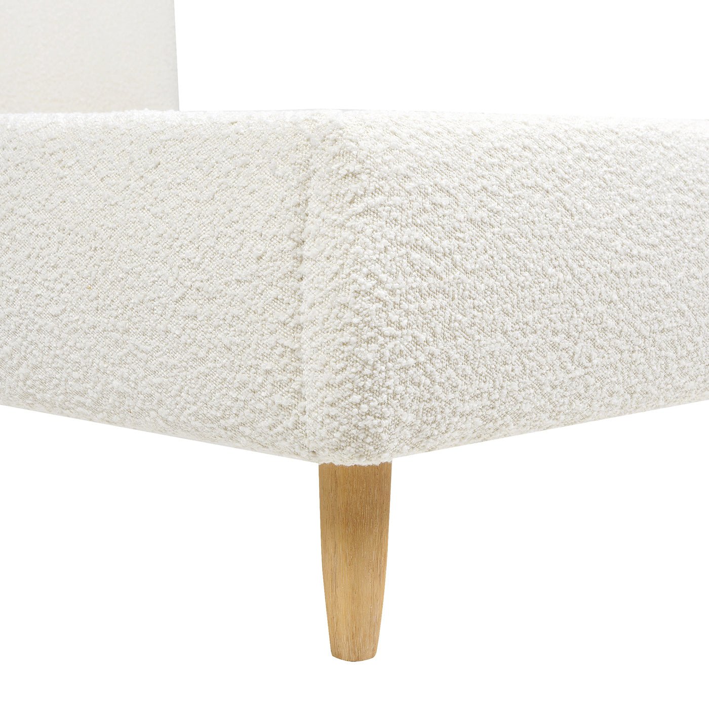 Enchantr Upholstered Platform Bed with Curved Headboard and Wood Frame - Beds & Headboards