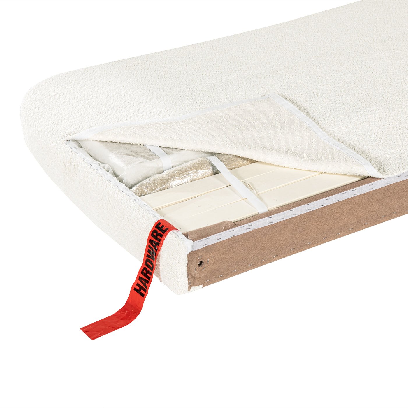 Enchantr Upholstered Platform Bed with Curved Headboard and Wood Frame - Beds & Headboards