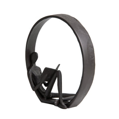 Encircled Reader Iron Sculpture - Decor & Accessories