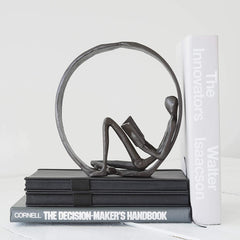 Encircled Reader Iron Sculpture - Decor & Accessories