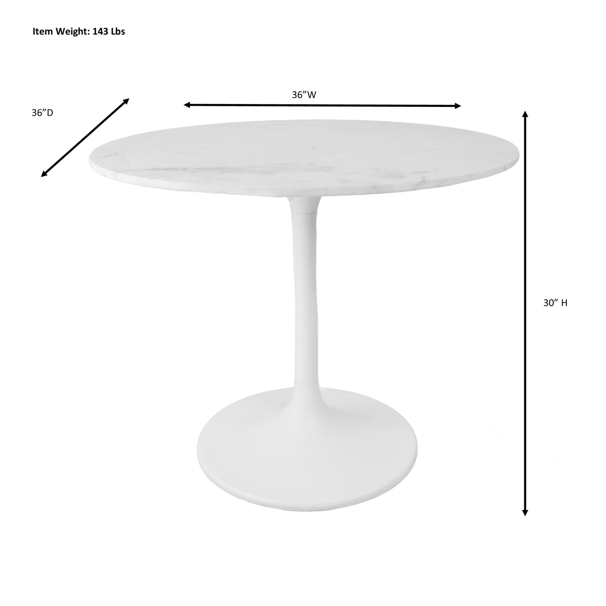 Enzo Round Marble Top Dining Table - Dining Tables