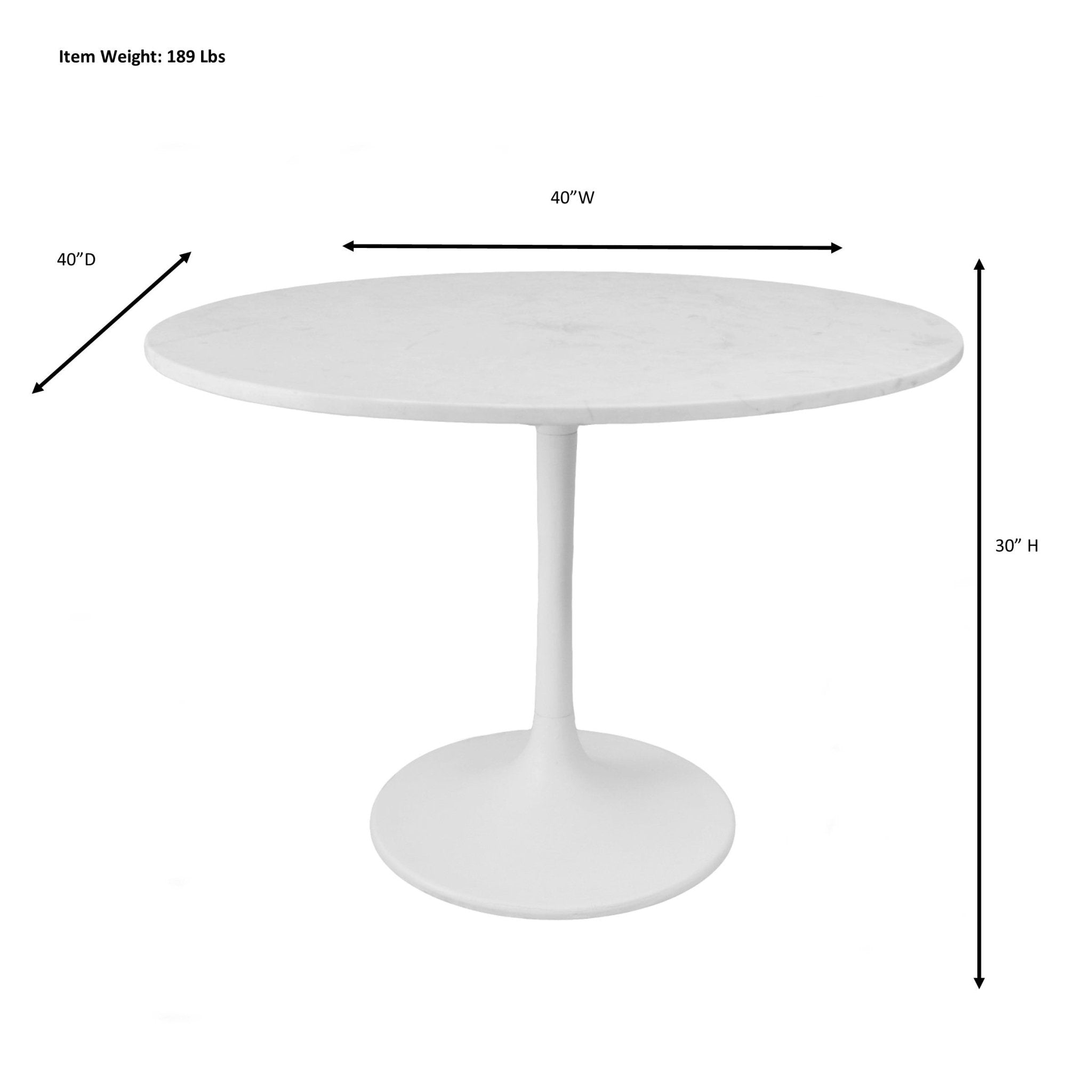 Enzo Round Marble Top Dining Table - Dining Tables