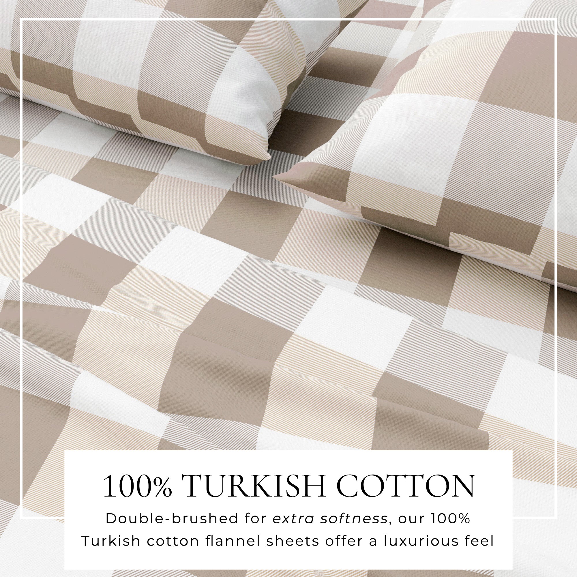 100% Turkish Cotton Plaid Flannel Sheet Sets