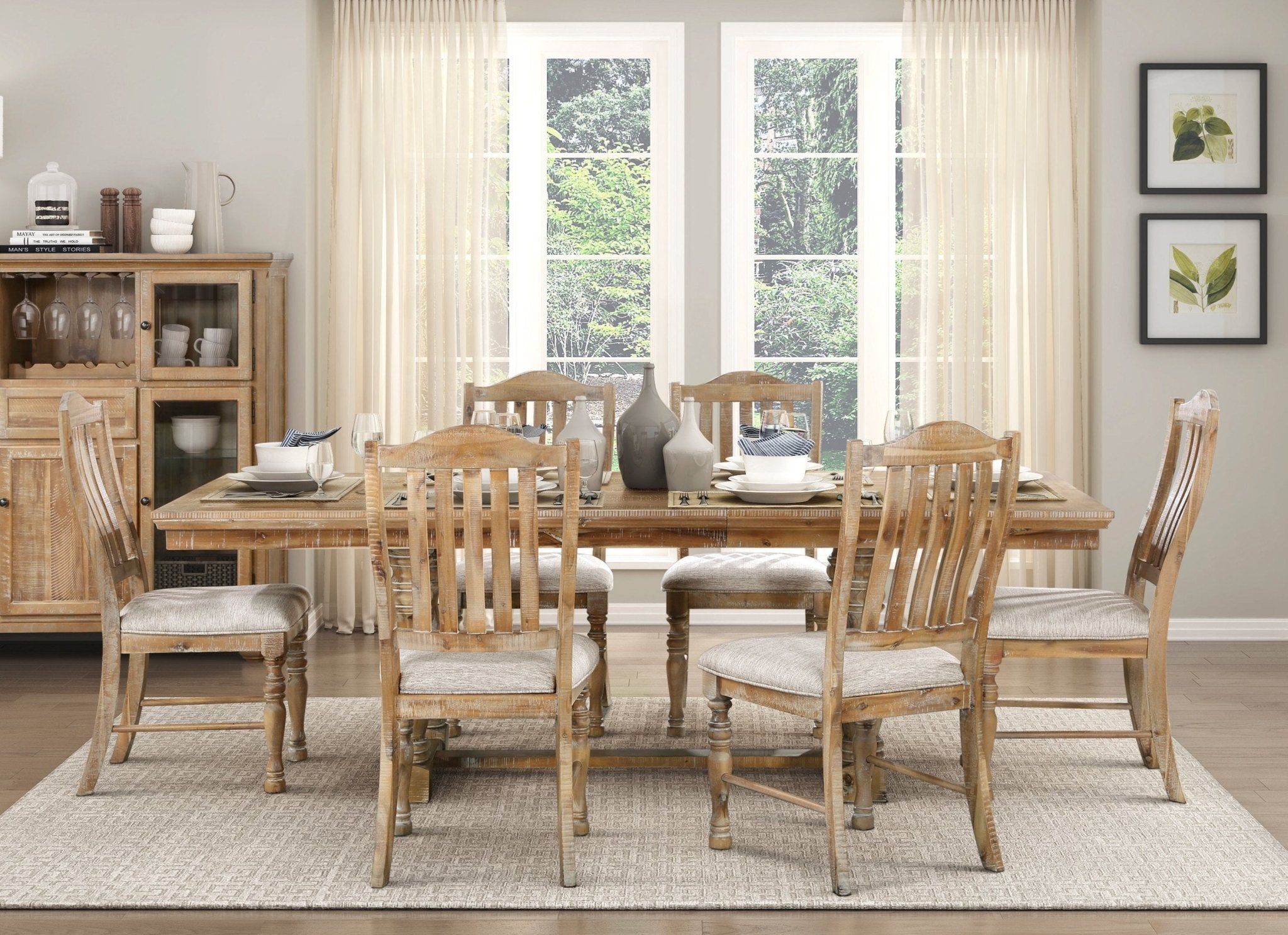 Eternalx 7 - Piece Dining Set with Extendable Table and 6 Side Chairs - Dining Room Sets