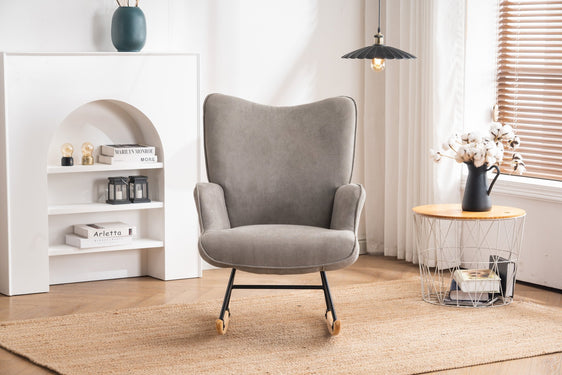 Ethereal Rocking Chair with Recessed Arms and Wingback - Accent Chairs