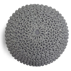 Etherealis Multi-functional Round Pouf with Hand Knitted Cotton - Pouf