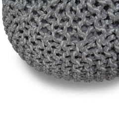 Etherealis Multi-functional Round Pouf with Hand Knitted Cotton - Pouf