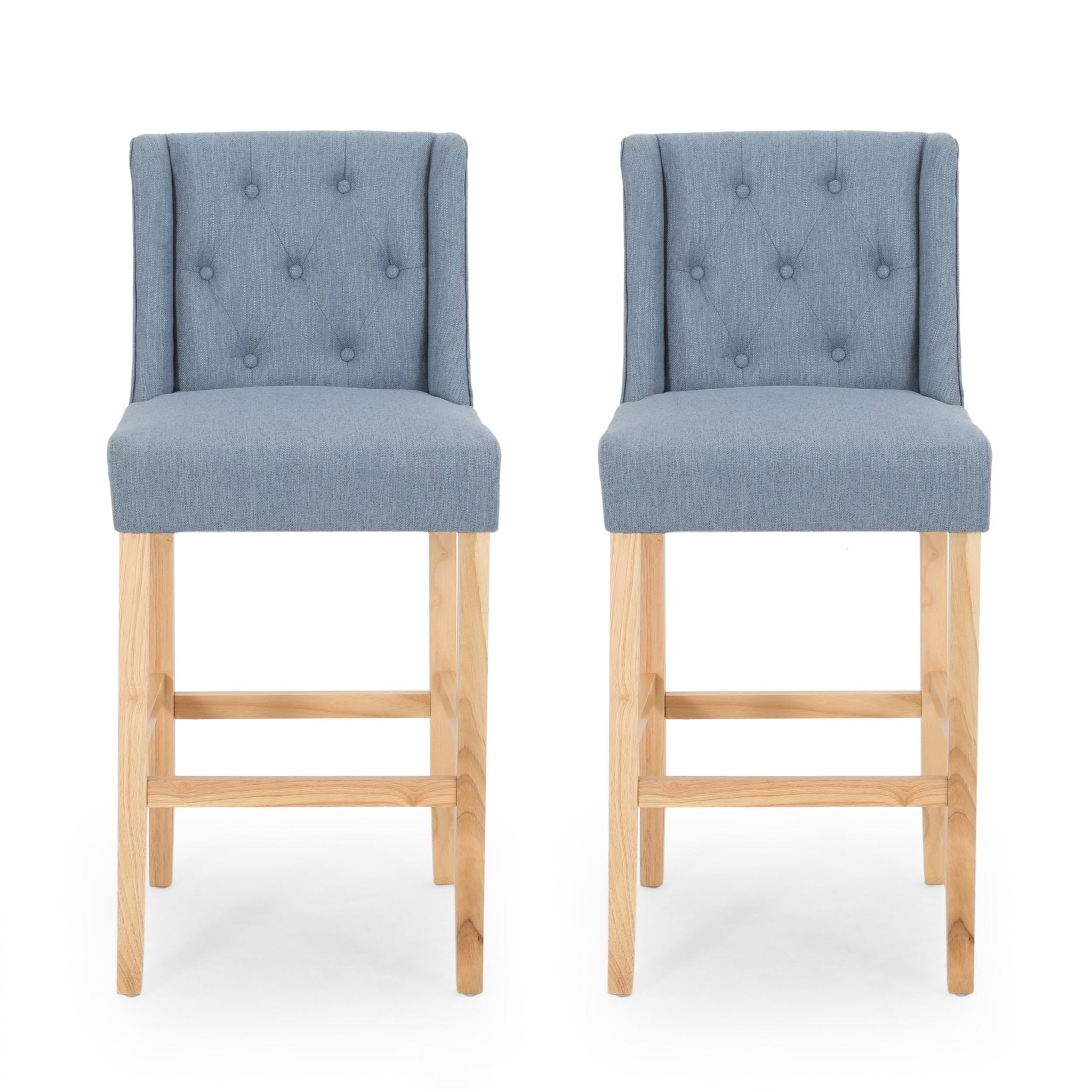Ethereon Fabric Tufted Counter Stool, Set of 2 - Counter Stools