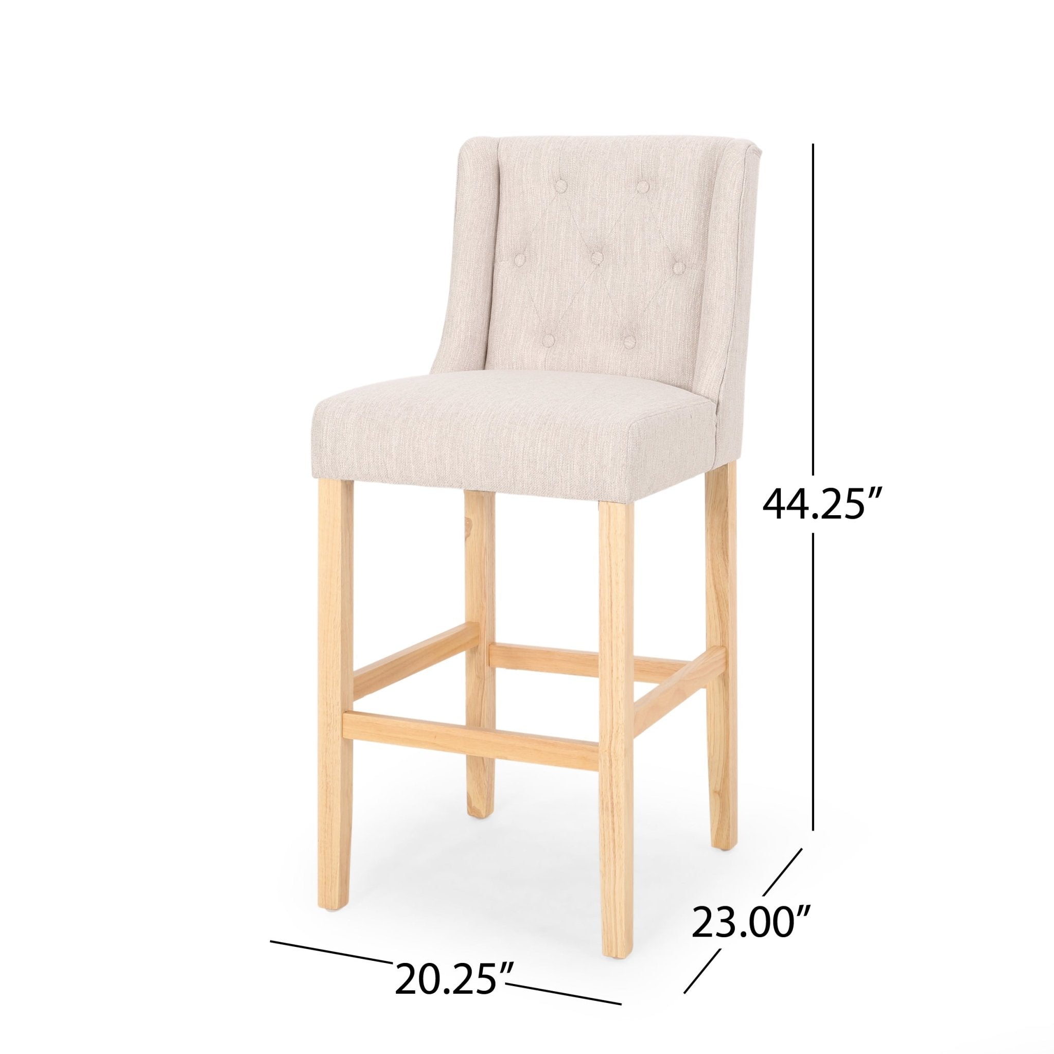 Ethereon Fabric Tufted Counter Stool, Set of 2 - Counter Stools