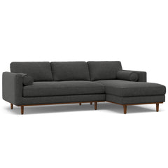 Euphorique Upholstered Right Sectional Sofa with 2 Bolster Pillows and 3 Loose Back Cushions - Sofas
