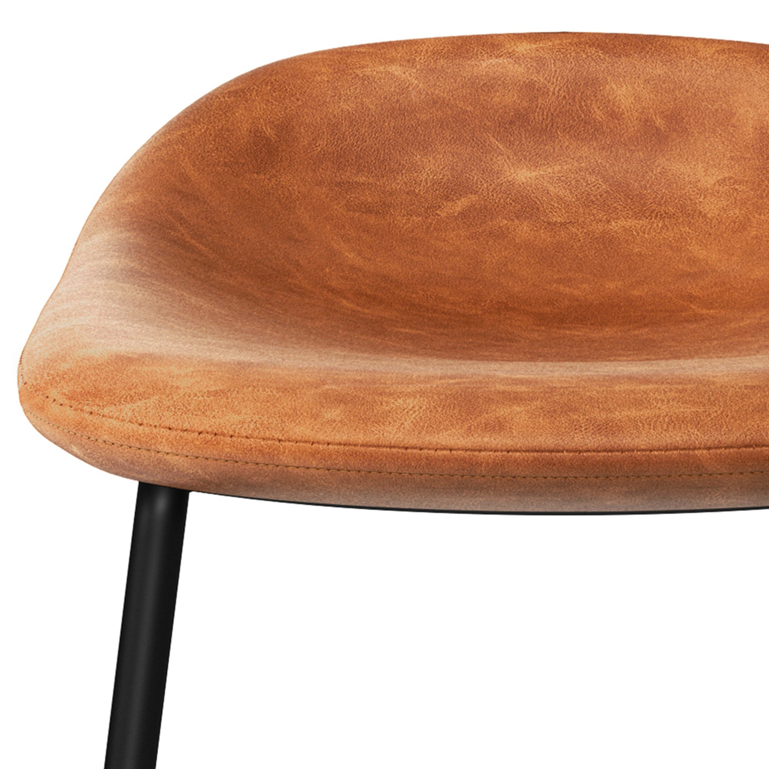 Horizons Faux Leather Stool with Padded Seat and Footrest, Set of 2