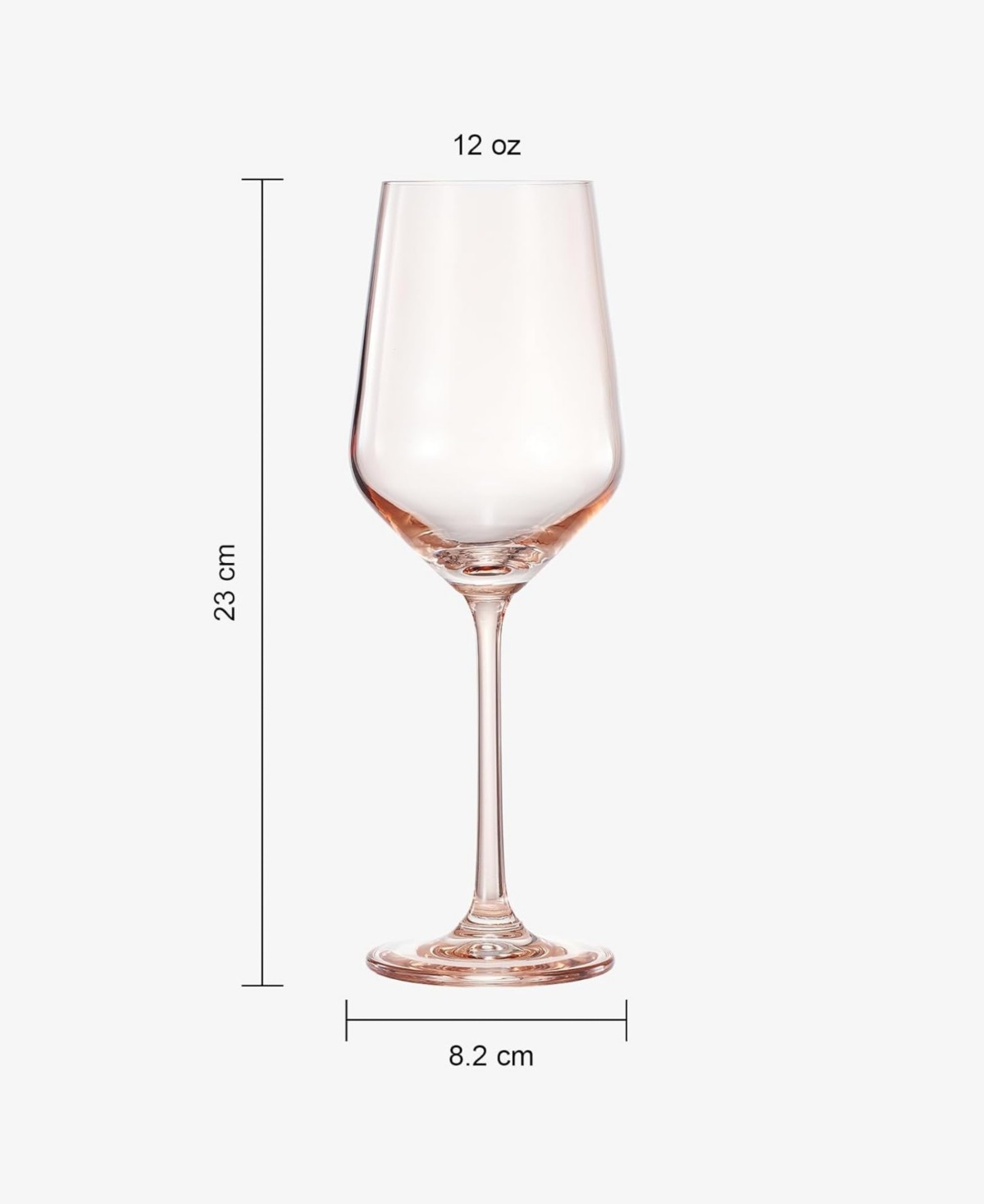Light Pink Colored Crystal Wine Glasses Set of 2