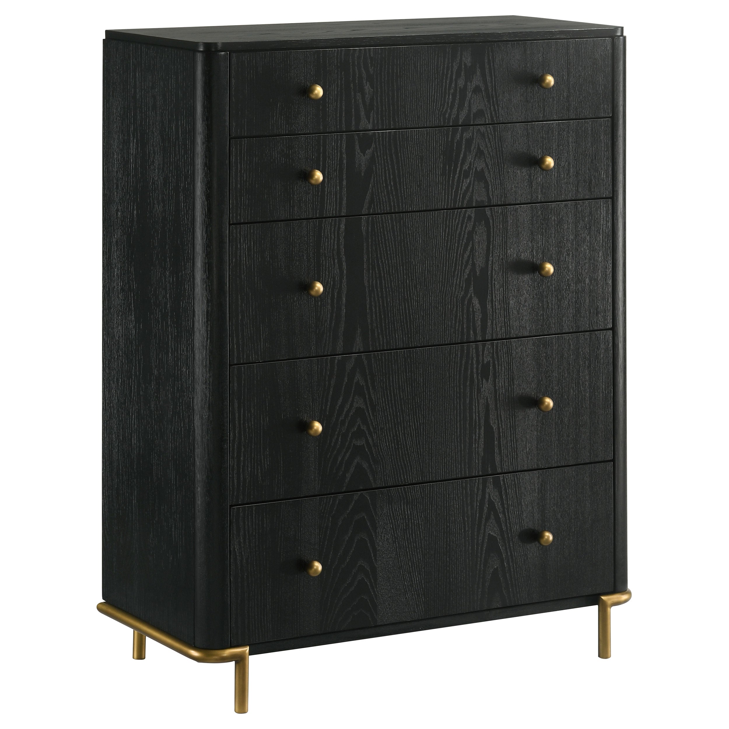 Anser Black 5-Drawer Chest