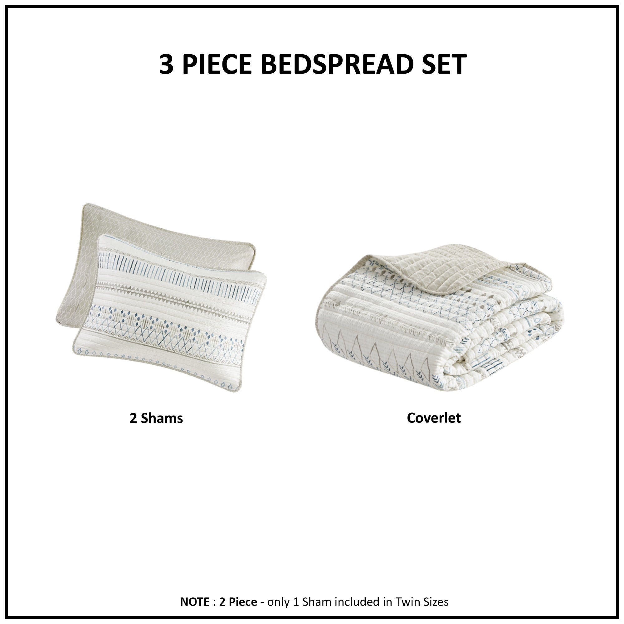 Fraser 3-Piece Printed Microfiber Seersucker Quilt Set