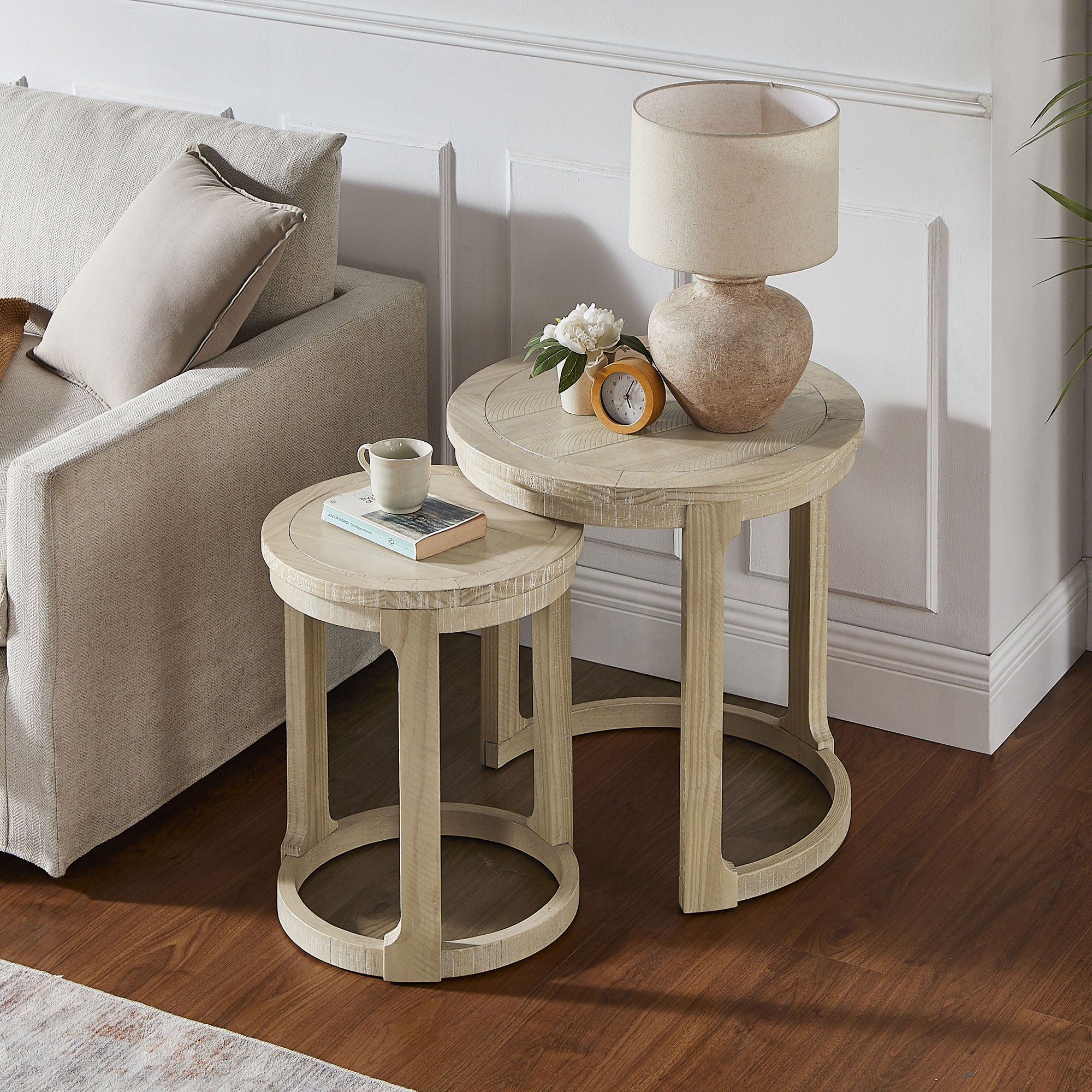 Modern Farmhouse Set of 2 Nesting Accent Tables