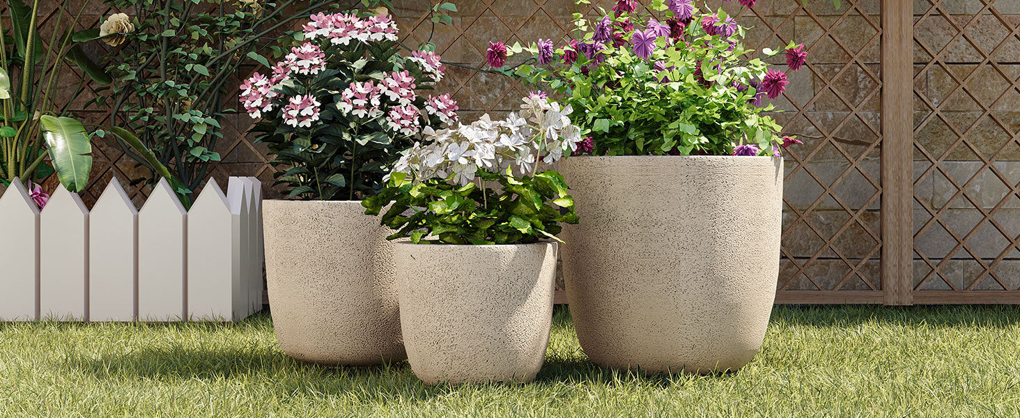 Lightweight Matte Textured Outdoor Planter