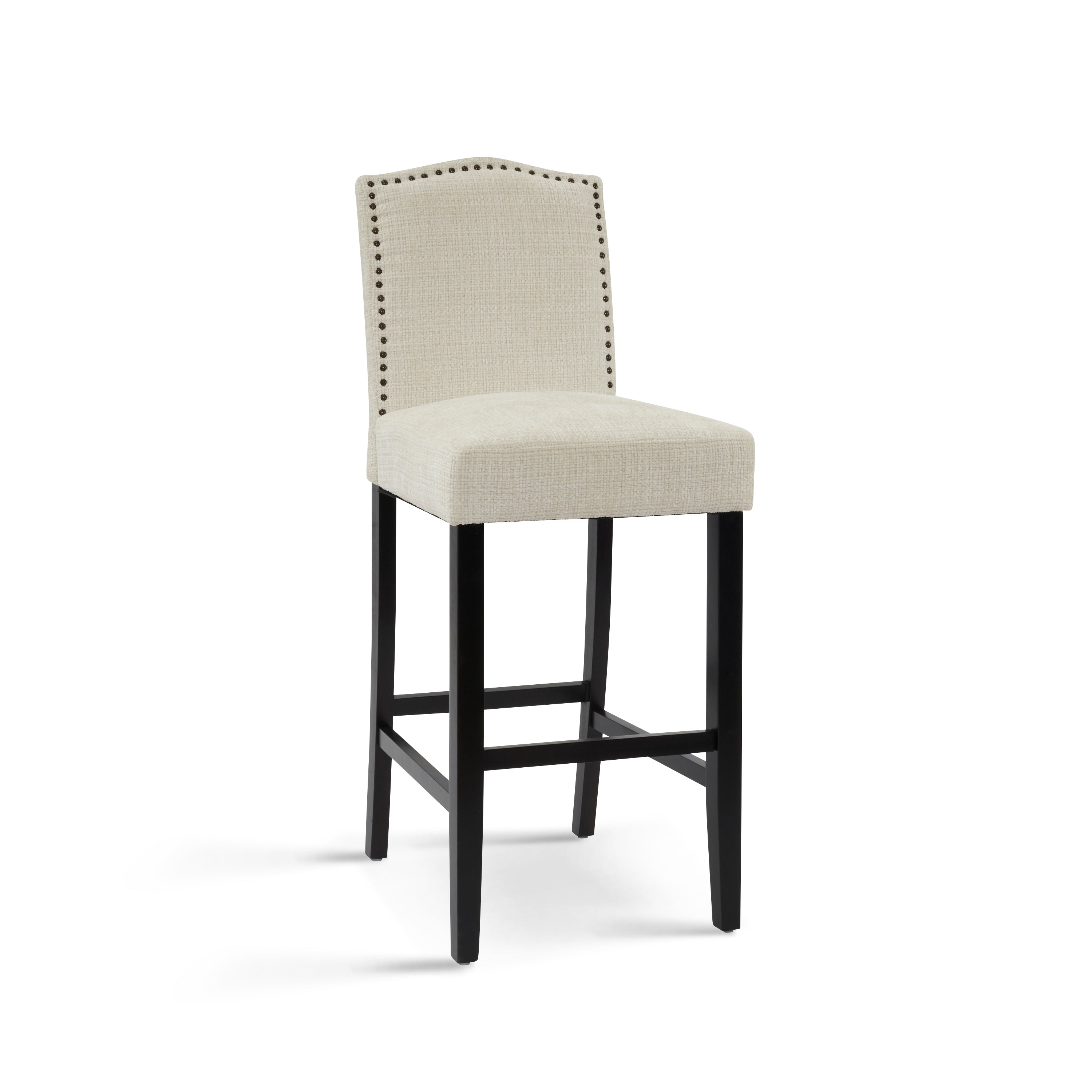 Upholstered Counter Stools with Rubberwood Legs