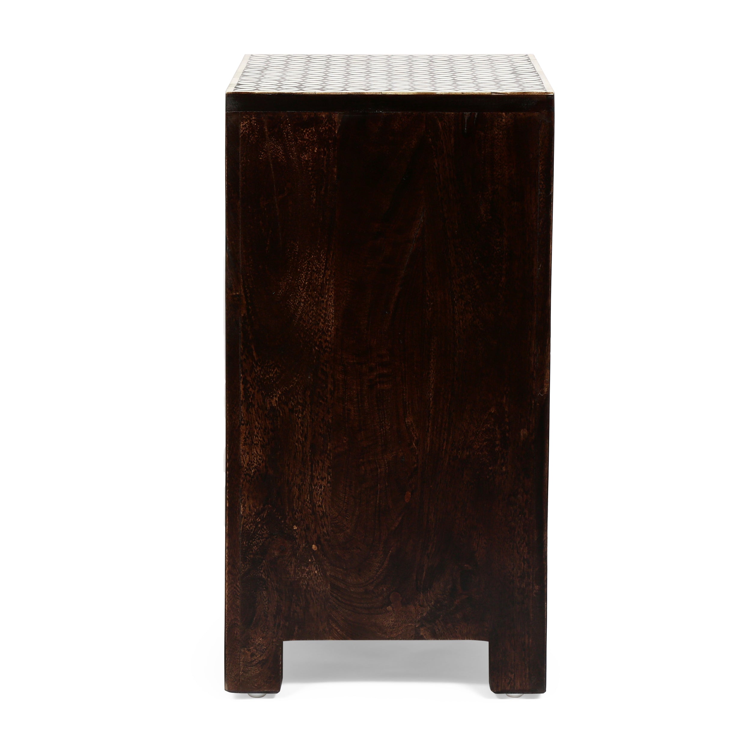 Wooden 3 Drawer Bone Fitted Nightstand