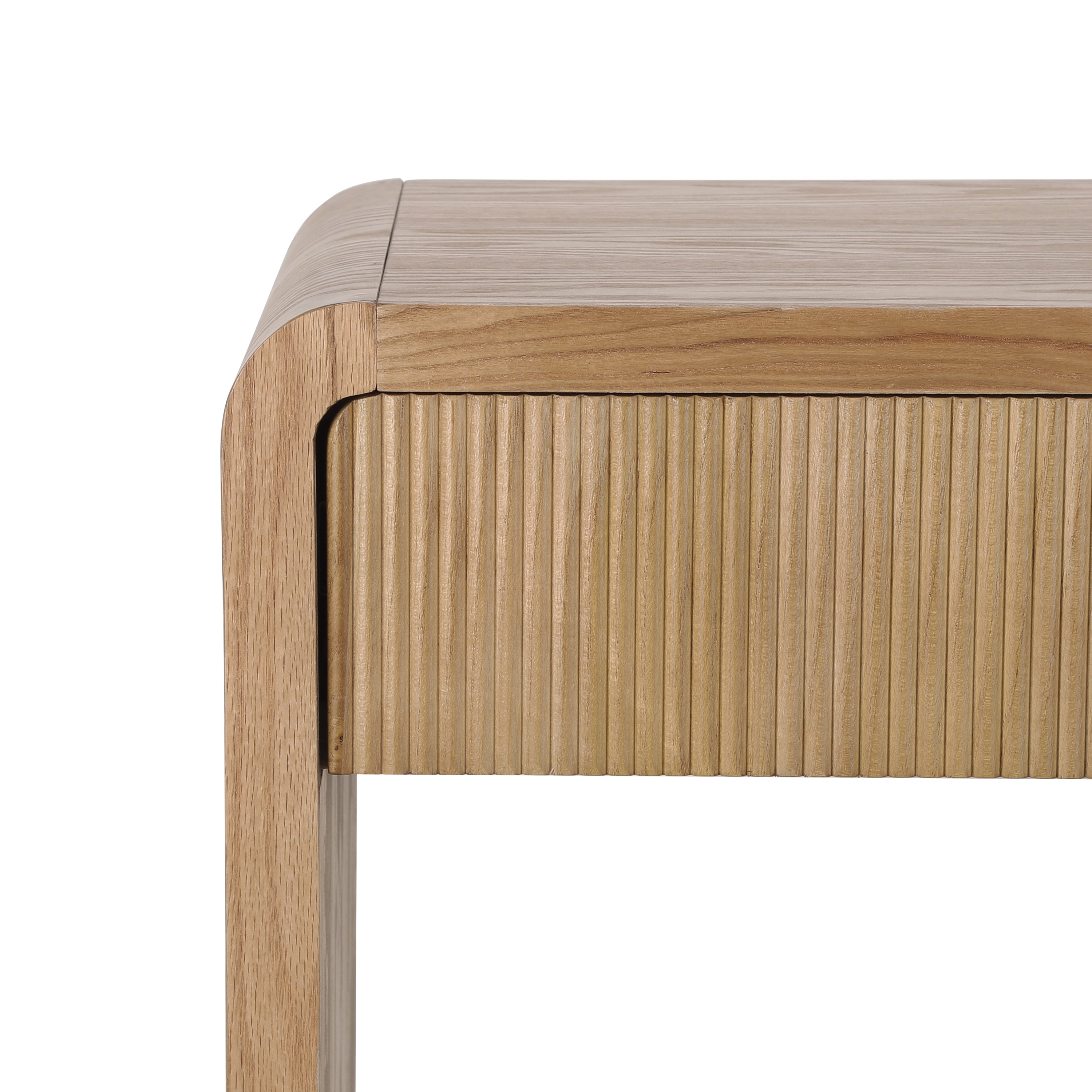 Modern 3-Drawer Console Table with Vertical Slats