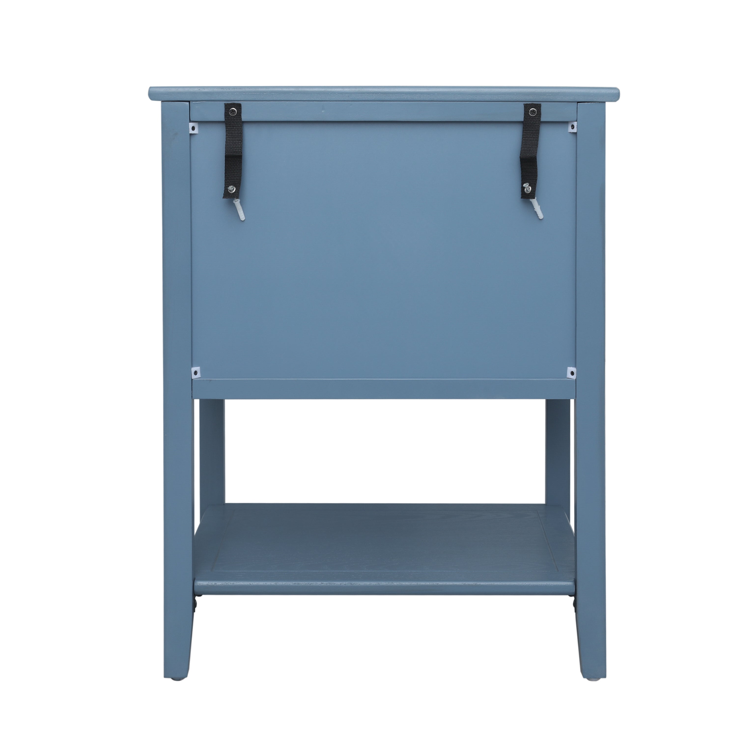 Side Table with 2 Rattan Drawers and Shelf