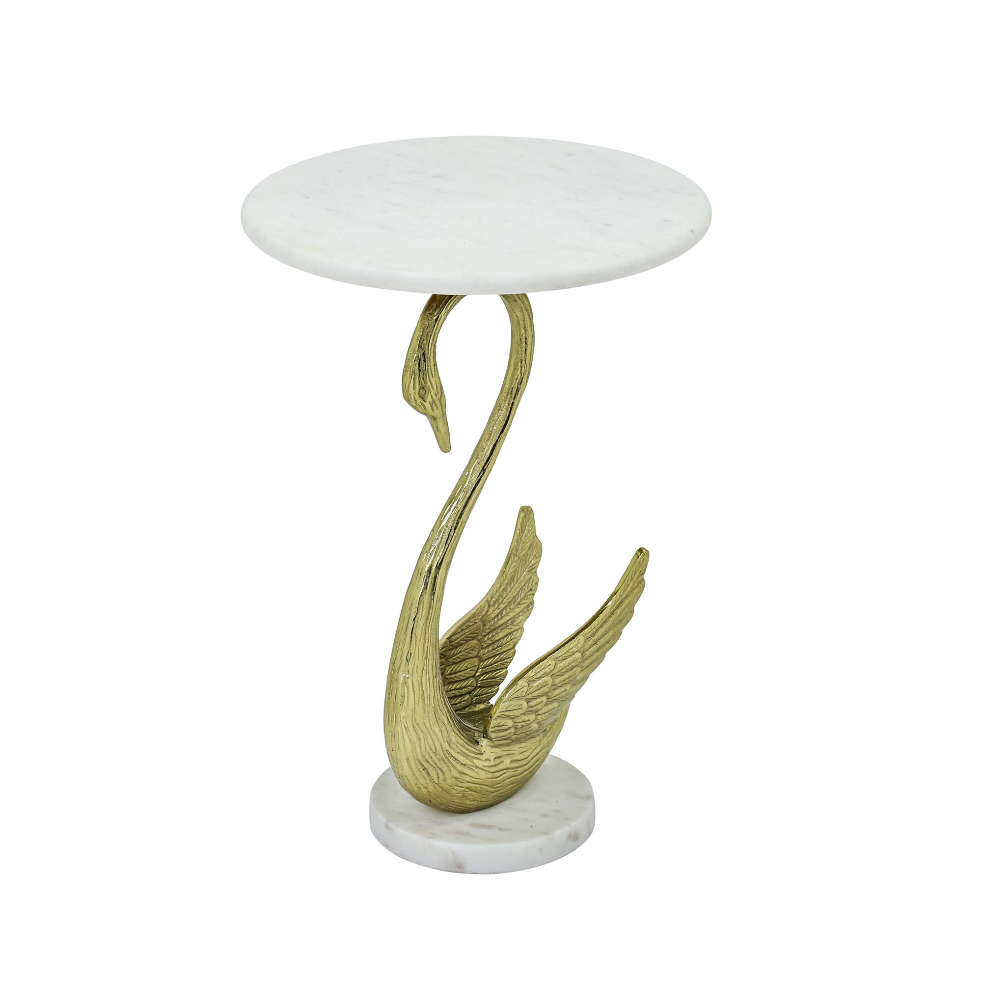 Swan Side Table with Marble Top