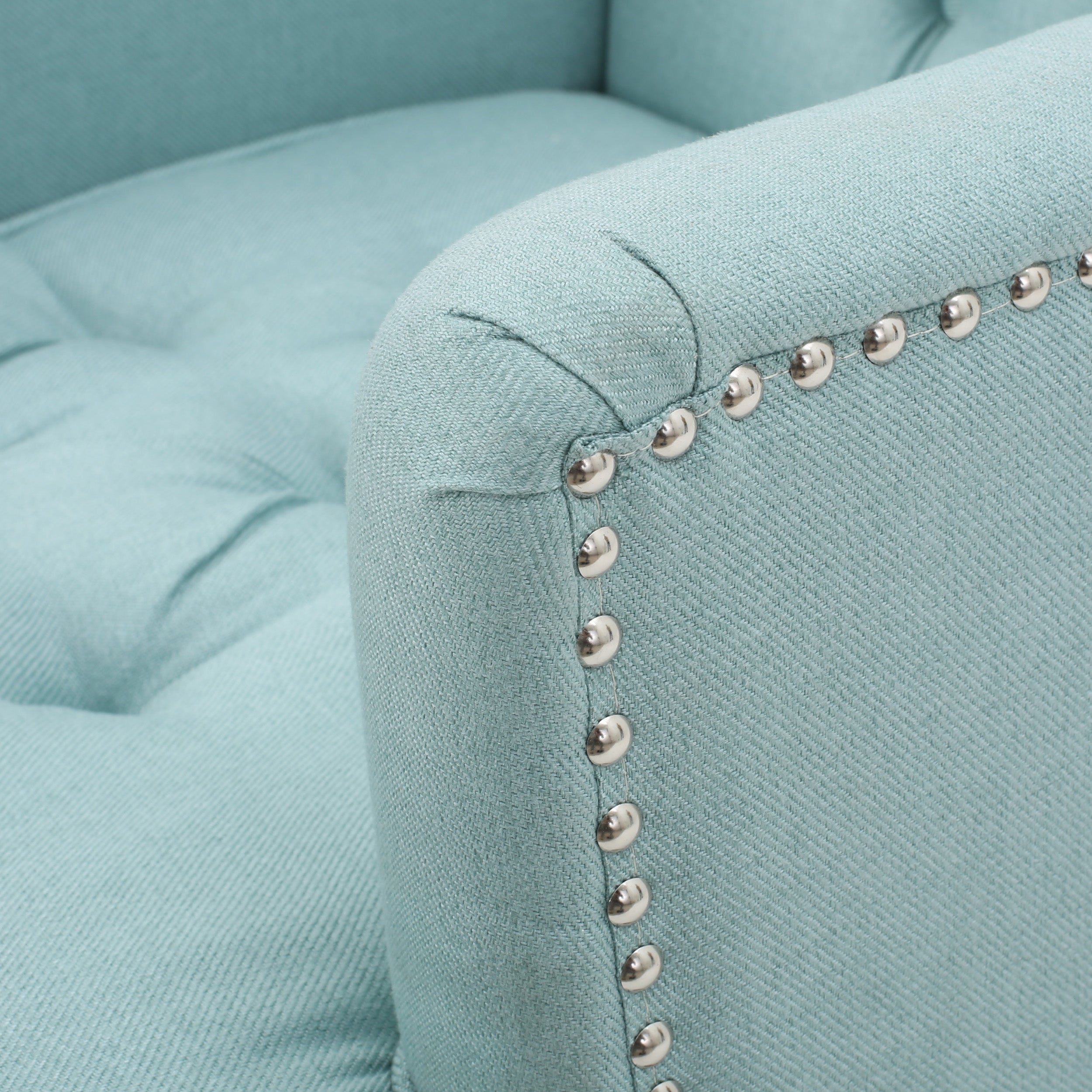 Harrison Tufted Club Chair with Button Tufting and Nailhead Trim