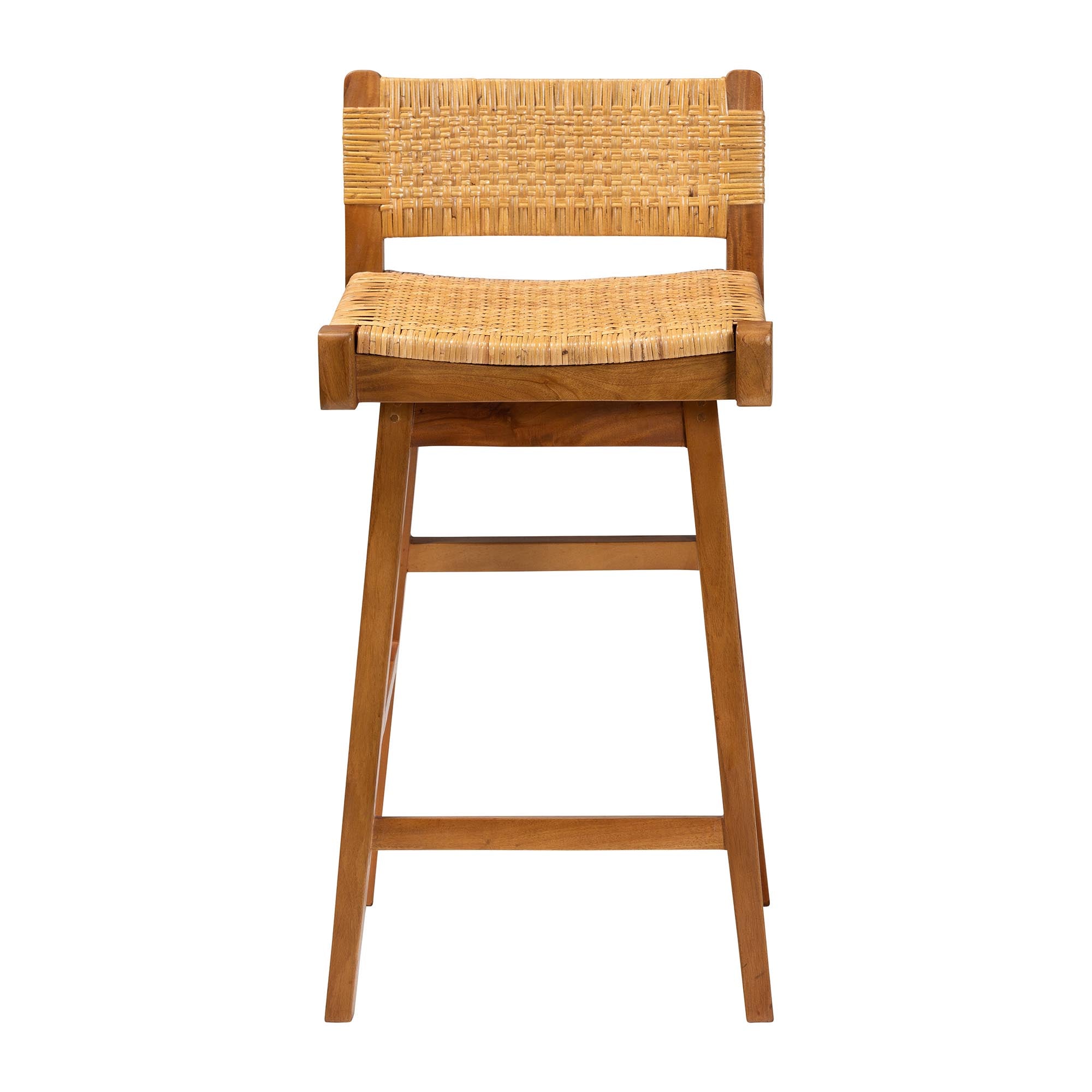 Alexandra Rattan and Wood Bar Stool