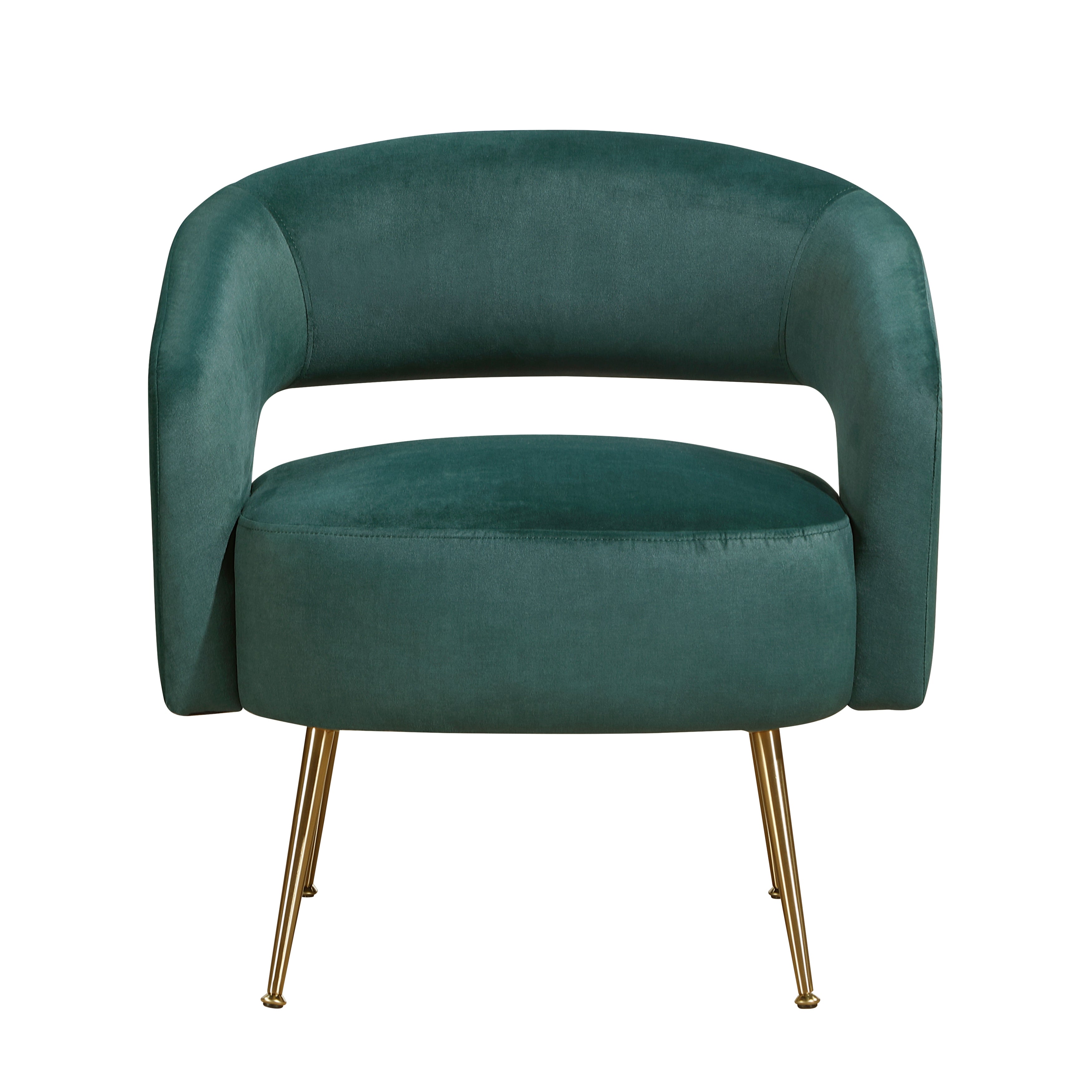Modern Soft Velvet Accent Chair with Gold Legs