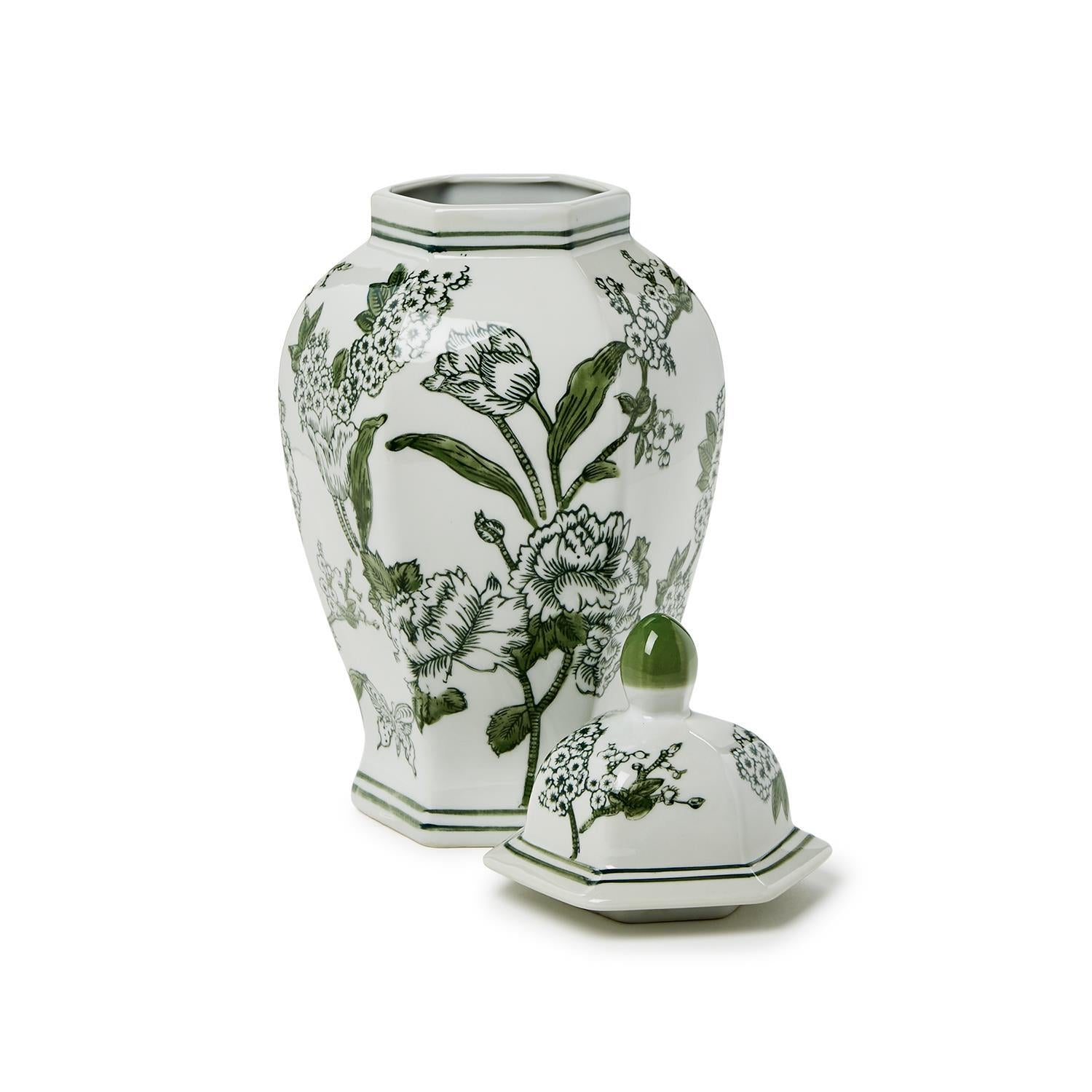 Pier 1 Primrose and Lotus Chinoiserie Temple Jar - Thumbnail 2