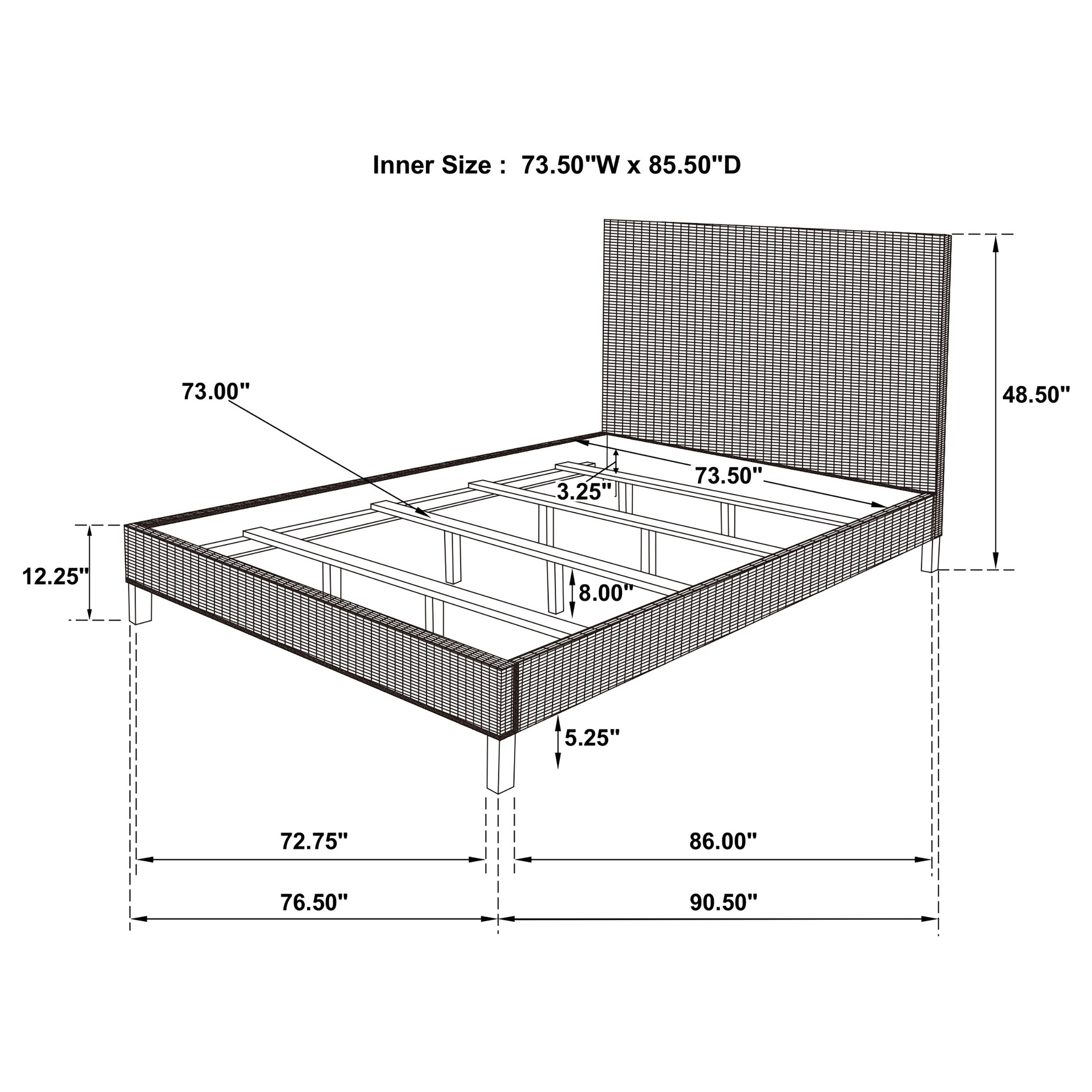 Almaden Kubu Grey Panel Bed