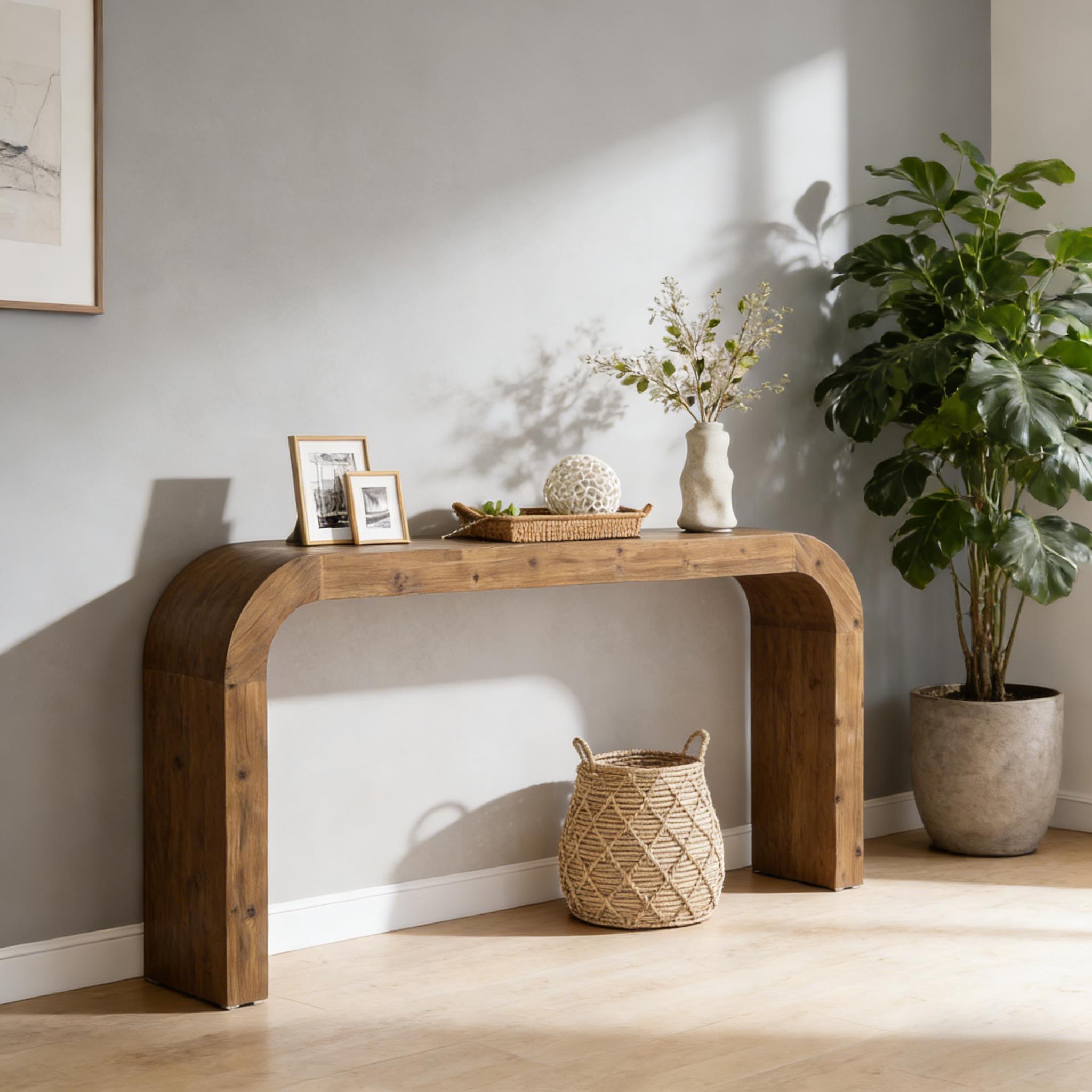 Farmhouse Wood Waterfall Sofa Table